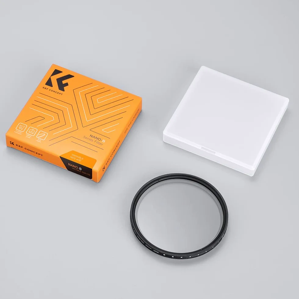 K&F CONCEPT Nano-Basic 55 mm ND zmienny filtr ND2-400 (1-9 Stops) | Filtr o zmiennej gęstości neutralnej ze szkła optycznego z 3 ściereczkami do czyszczenia - FN101