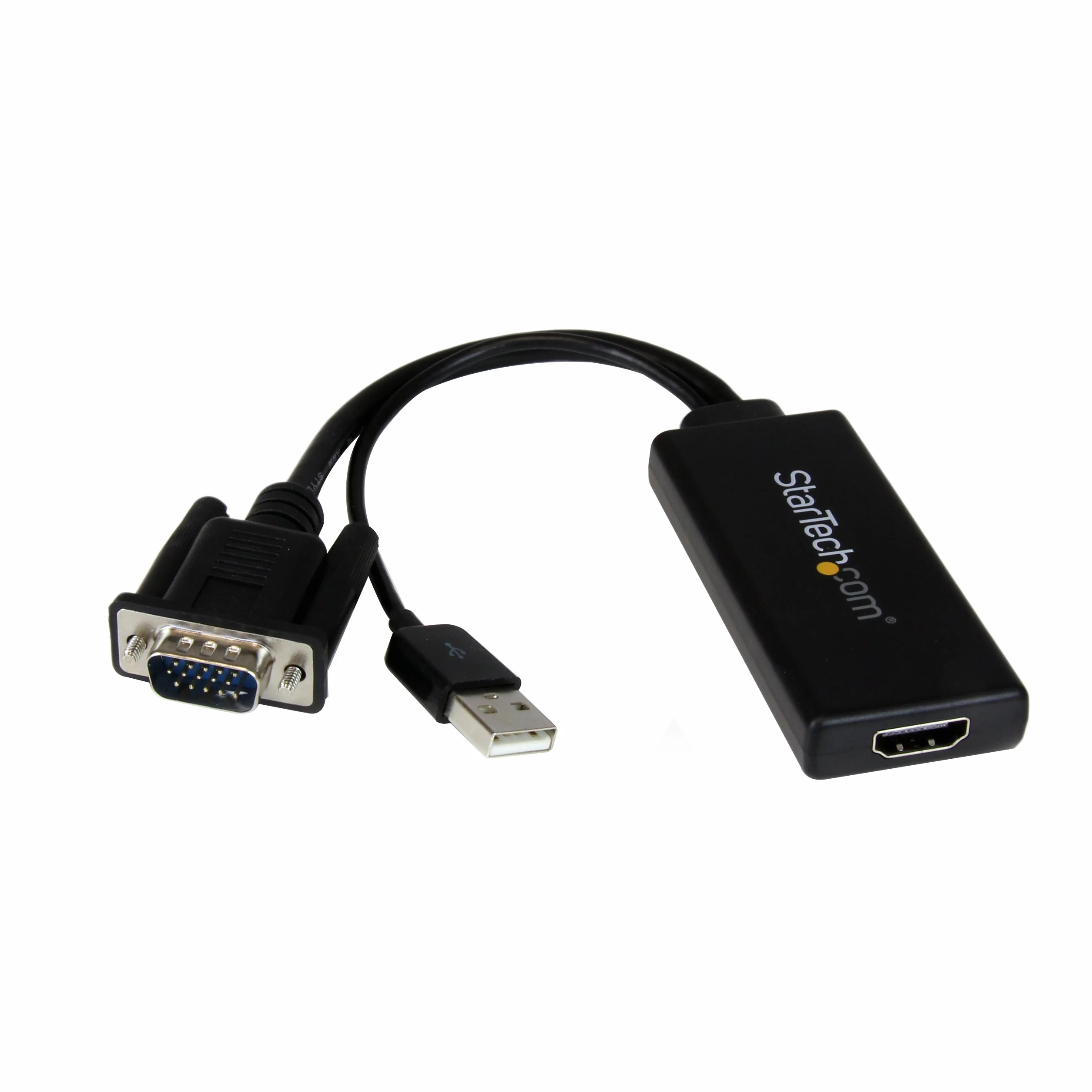 StarTech.com Adapter VGA na HDMI z USB Audio - Konwerter VGA na HDMI do laptopa/PC na HDTV - złącze AV na HDMI (VGA2HDU), czarny