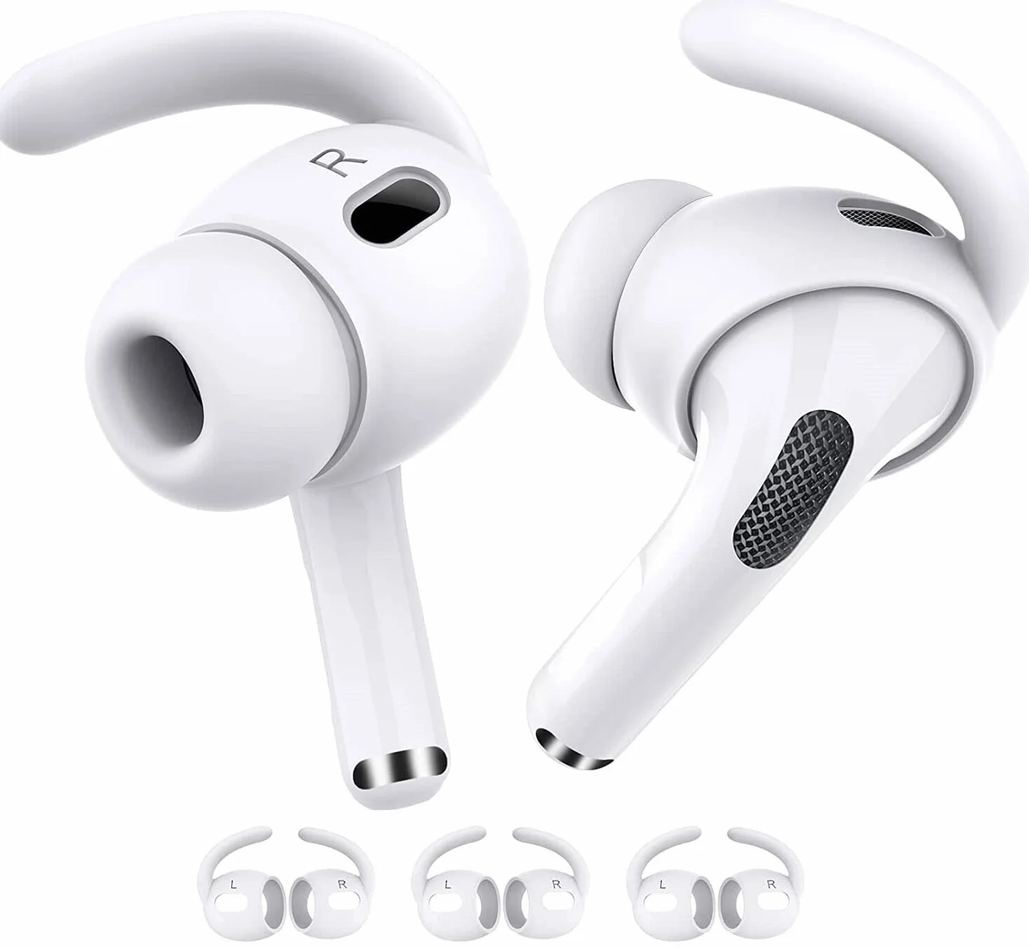 Haczyki na uszy Antypoślizgowe osłony na uszy Akcesoria do Airpods Pro 2, 2. generacji (2022) - 3 pary (białe)