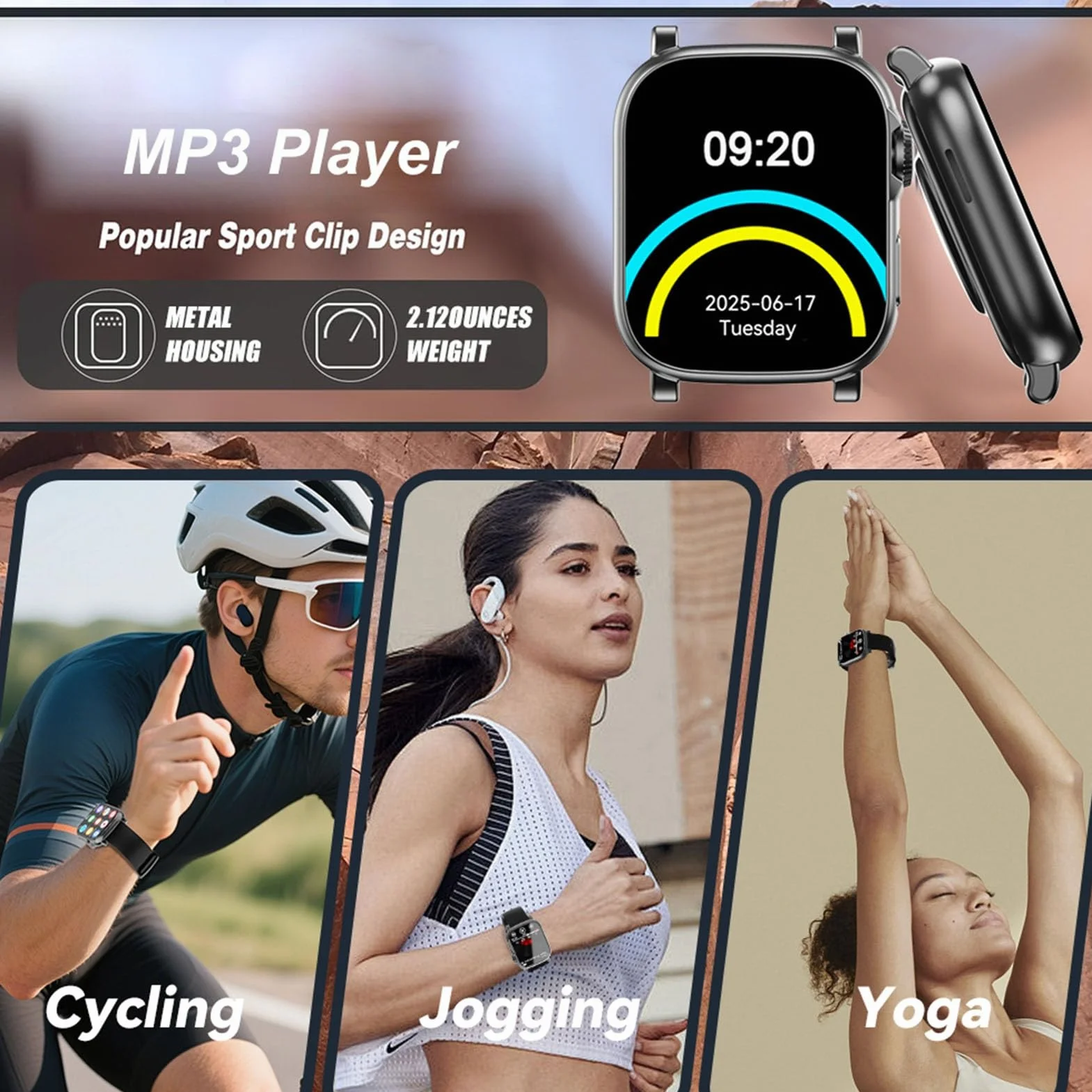 Sxhlseller Przenośny Odtwarzacz MP3 z Bluetooth 5.4, Odtwarzacz Muzyki z 2,01-calowym Ekranem Dotykowym do Biegania Sportowego, Dyktafon, Monitor Fitness (128GB)