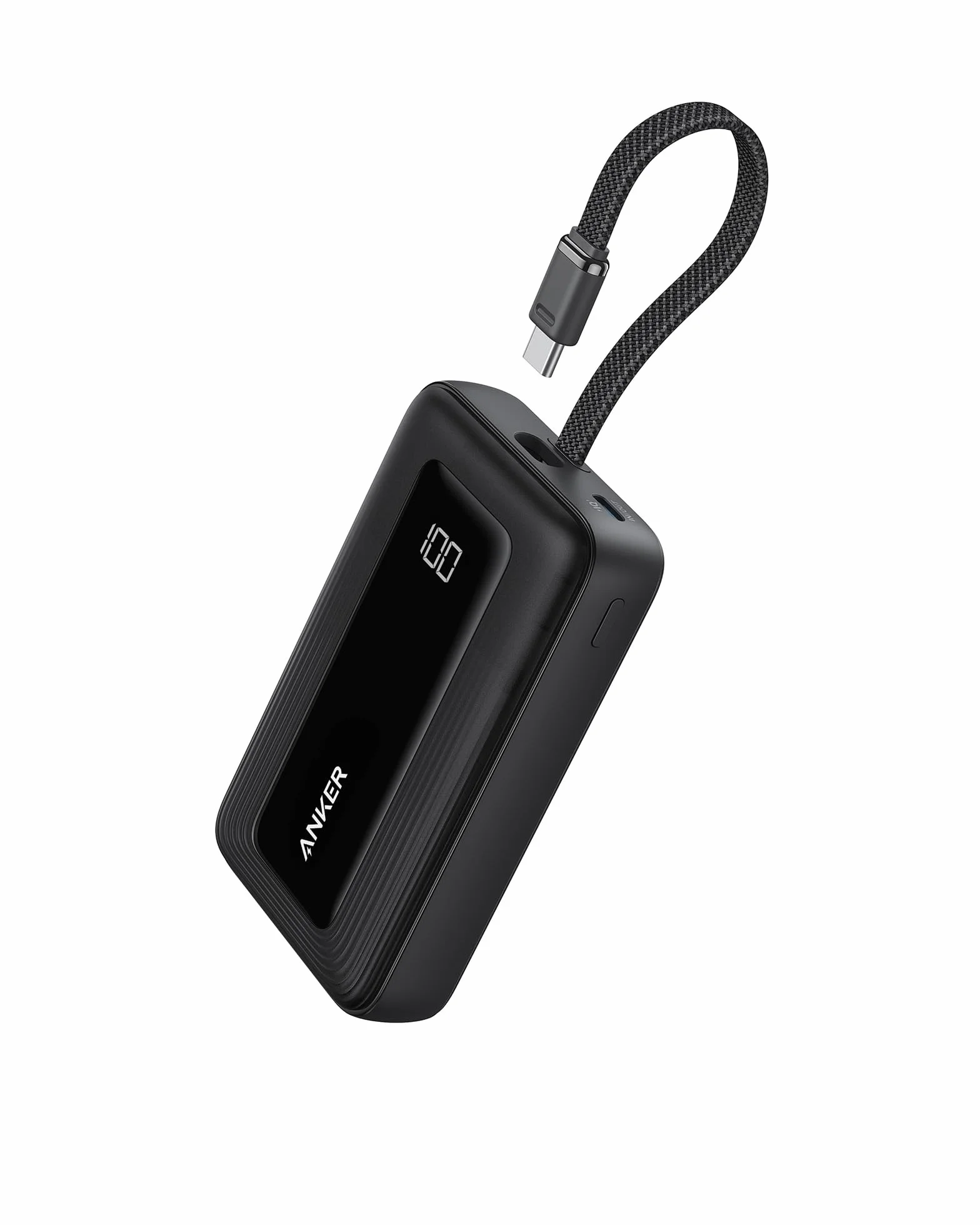 Powerbank Anker Zolo, 10 000 mAh 30 W, szybka przenośna ładowarka z wbudowanym kablem USB-C, akumulator do szybkiego ładowania dla serii iPhone 16, Galaxy, iPad i innych (Czarny)