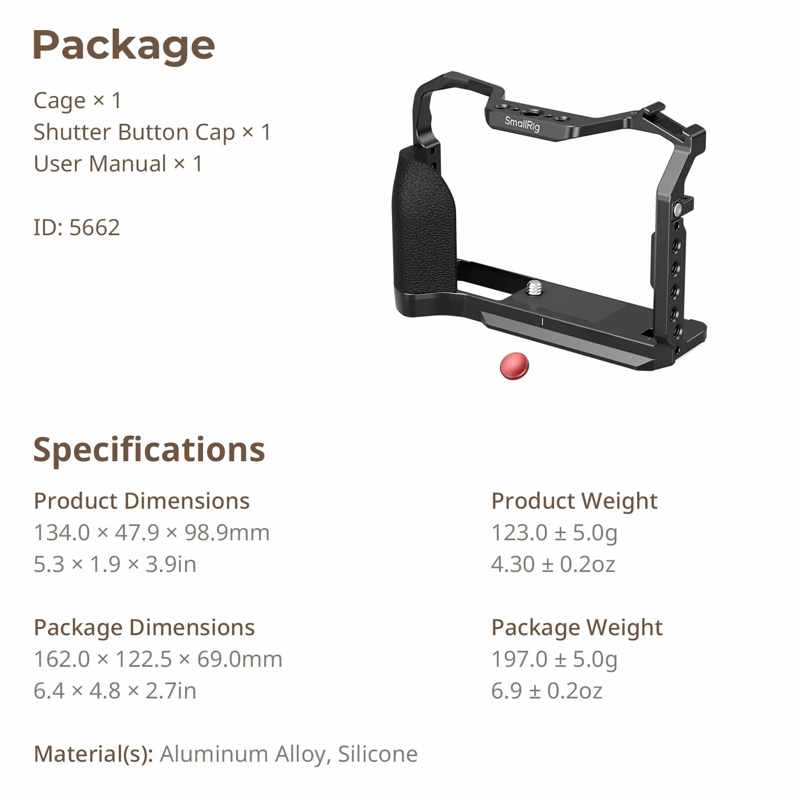 SMALLRIG Klatka fotograficzna X-T30 III do FUJIFILM X-T30 / X-T30II / X-T30III, wbudowany ergonomiczny silikonowy uchwyt, płytka szybkiego montażu do Arca, gniazdo QD i otwory na pasek - 5662
