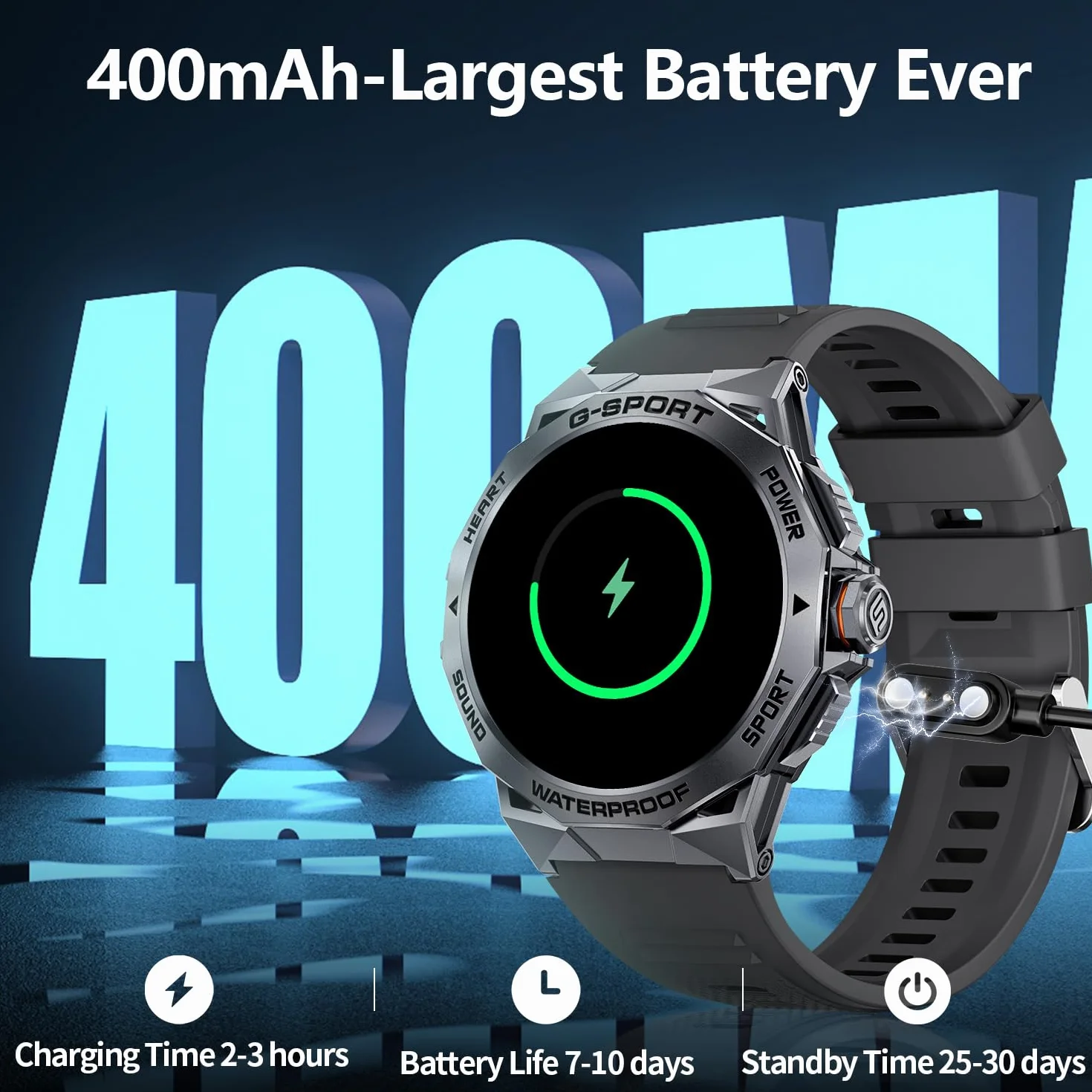 LIGE Męski smartwatch, przełączanie/odbieranie połączeń, 400 mAh, 1,43" AMOLED Smartwatch z pulsometrem i monitorem snu, inteligentny zegarek dla systemu Android iOS czarny pomarańczowy
