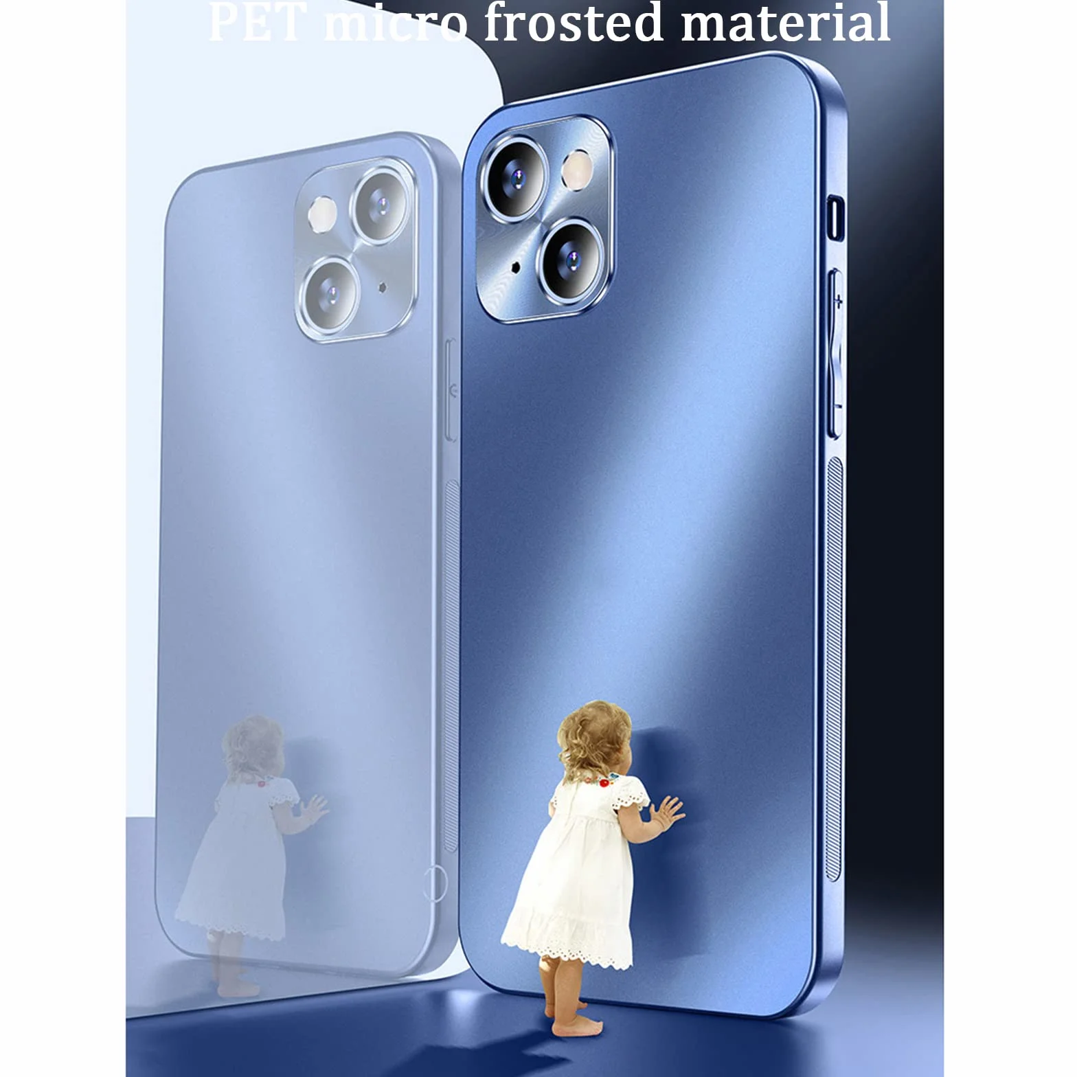 Etui do iPhone 13 Pro Max/13 Pro/13/13 Mini, matowa konstrukcja, ochrona aparatu, twardy silikon TPU, odporne na uderzenia, niebieskie 2,13 Mini 5,4"