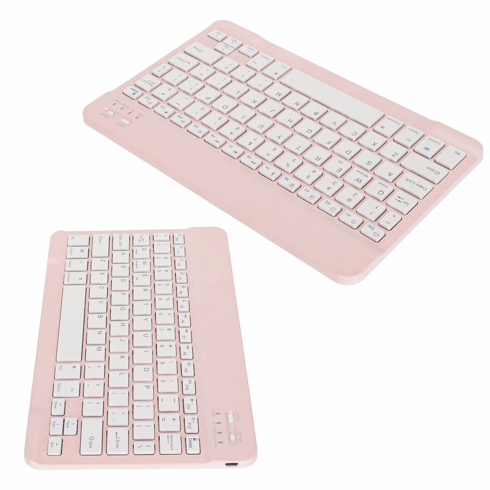Bezprzewodowa Klawiatura Bluetooth, Uniwersalny Kompaktowy Ergonomiczny Telefon Komórkowy/tablet/laptop/komputer do Pisania, dla Systemu Android/IOS/Windows(różowy)