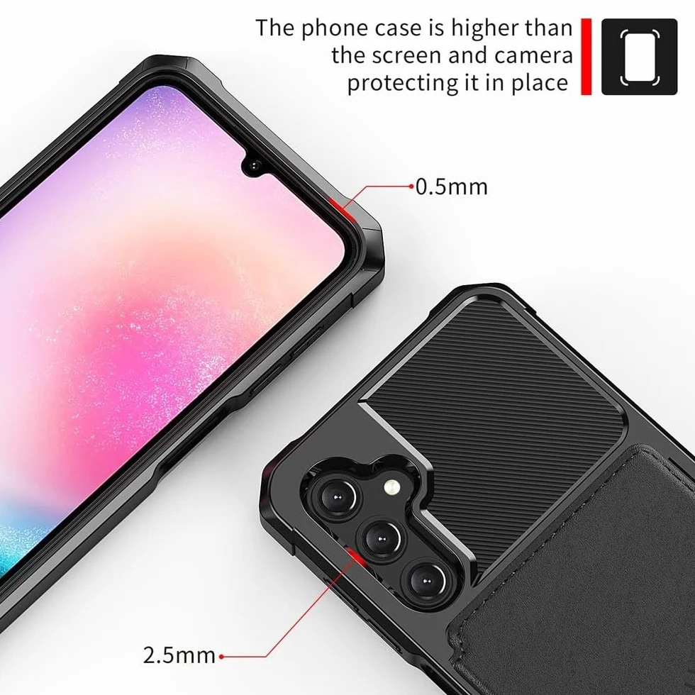 Generic etui kompatybilne z Samsung Galaxy S24FE (kolor: fioletowy) skórzany portfel przegródki na karty twarde silikonowe etui na tył