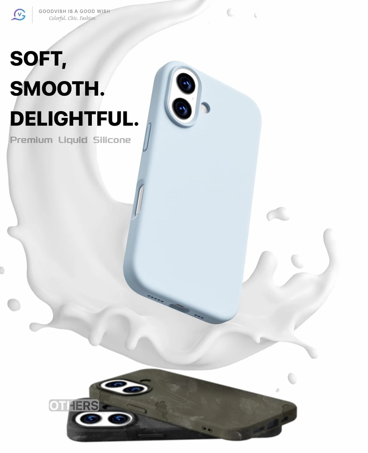 GOODVISH Etui 3 w 1 do iPhone 17 6.3, Silikonowe, Odporna na Zarysowania i Uderzenia Obudowa Ochronna