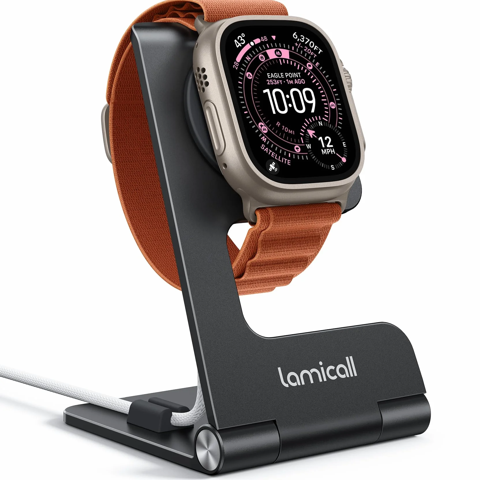 Lamicall Podstawka Ładująca do Apple Watch Aluminiowa Stacja Ładująca Series 11/10/9/8/7 SE3 Ultra 3/2 49mm 46mm 45mm 42mm 40mm