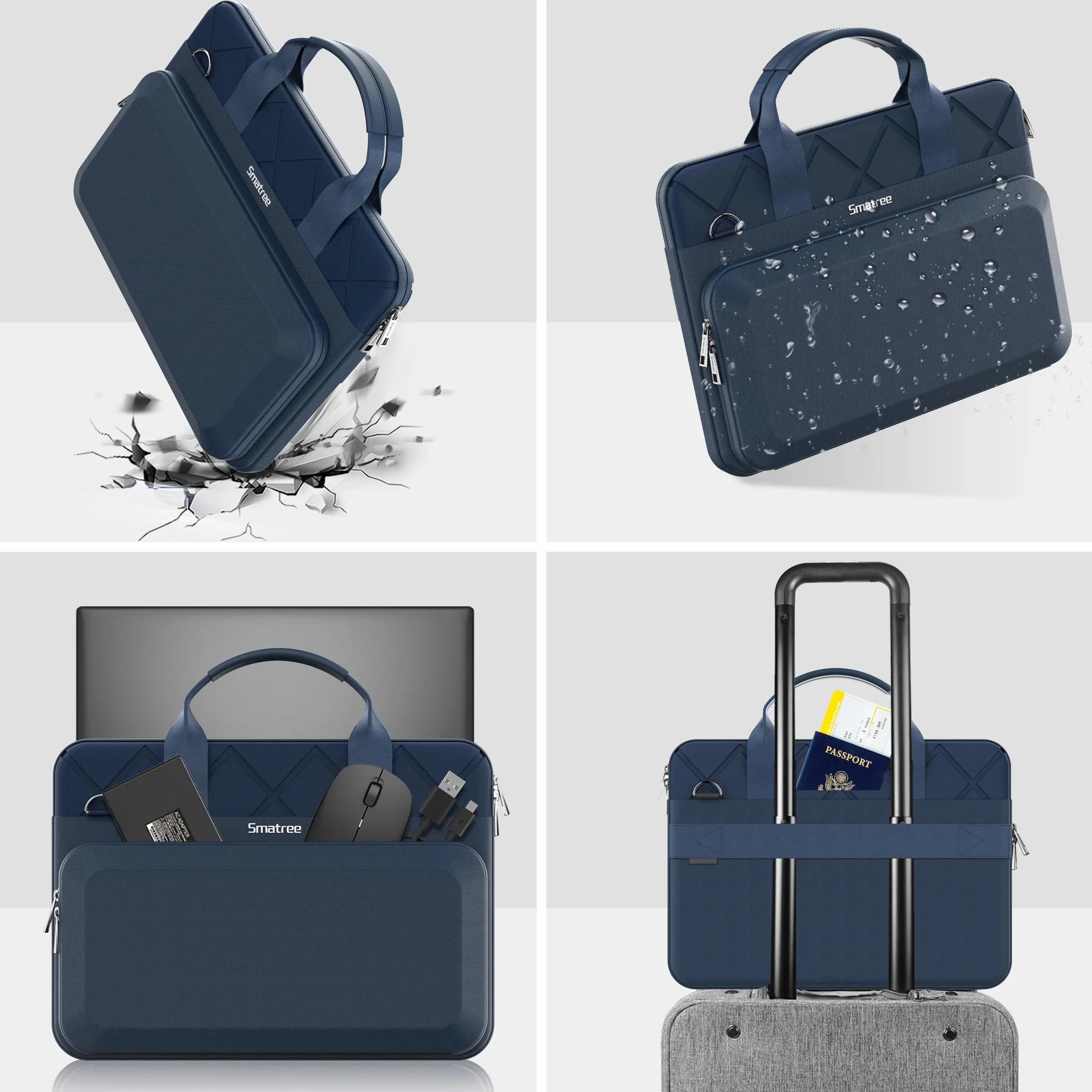 Smatree CityShield Etui na ramię na laptopa 39.6–40.6 cm DELL G15/G16, do laptopa gamingowego 16-calowego Alienware m16/x16, do laptopa do gier Alienware 16 Area-51, pokrowiec z kieszenią, niebieski