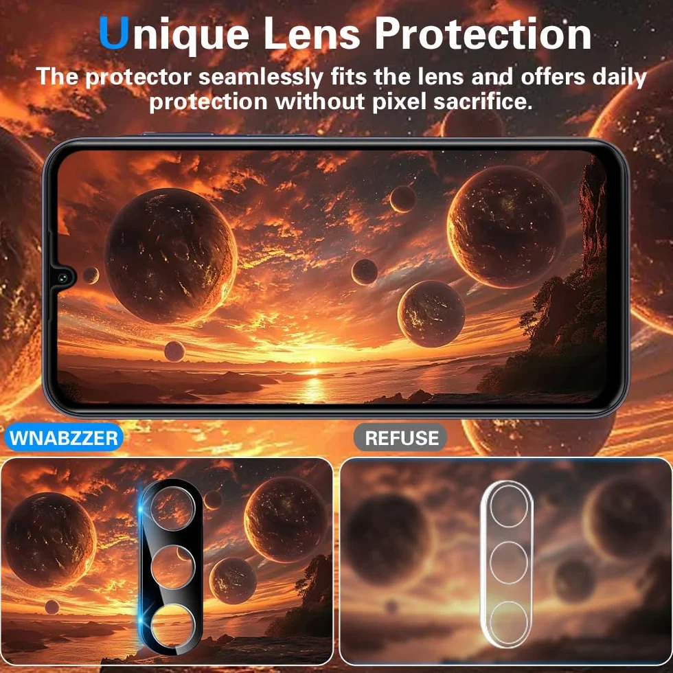 [2 + 2 sztuki] do Samsung Galaxy A16 5G ochrona ekranu ze szkła hartowanego 17.0 cm z osłoną obiektywu aparatu, przyjazna dla etui, ochrona przed szpiegiem, twardość 9H, odporna na