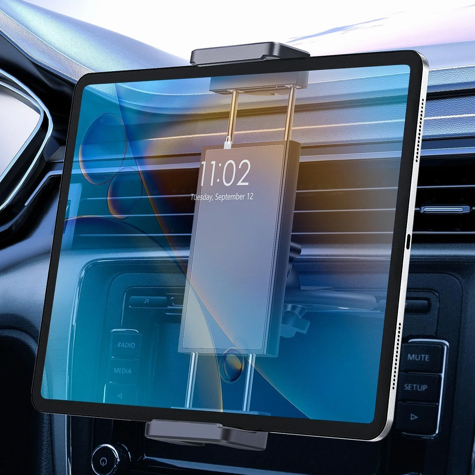 EEEKit Odtwarzacza CD Samochodowy Uchwyt, 360 Obracany Stopni Telefon Uchwyt Komórkowy Gniazdo CD do Urzdze o Przektnej Ekranu 4,0-15,0 Cala, Czarny