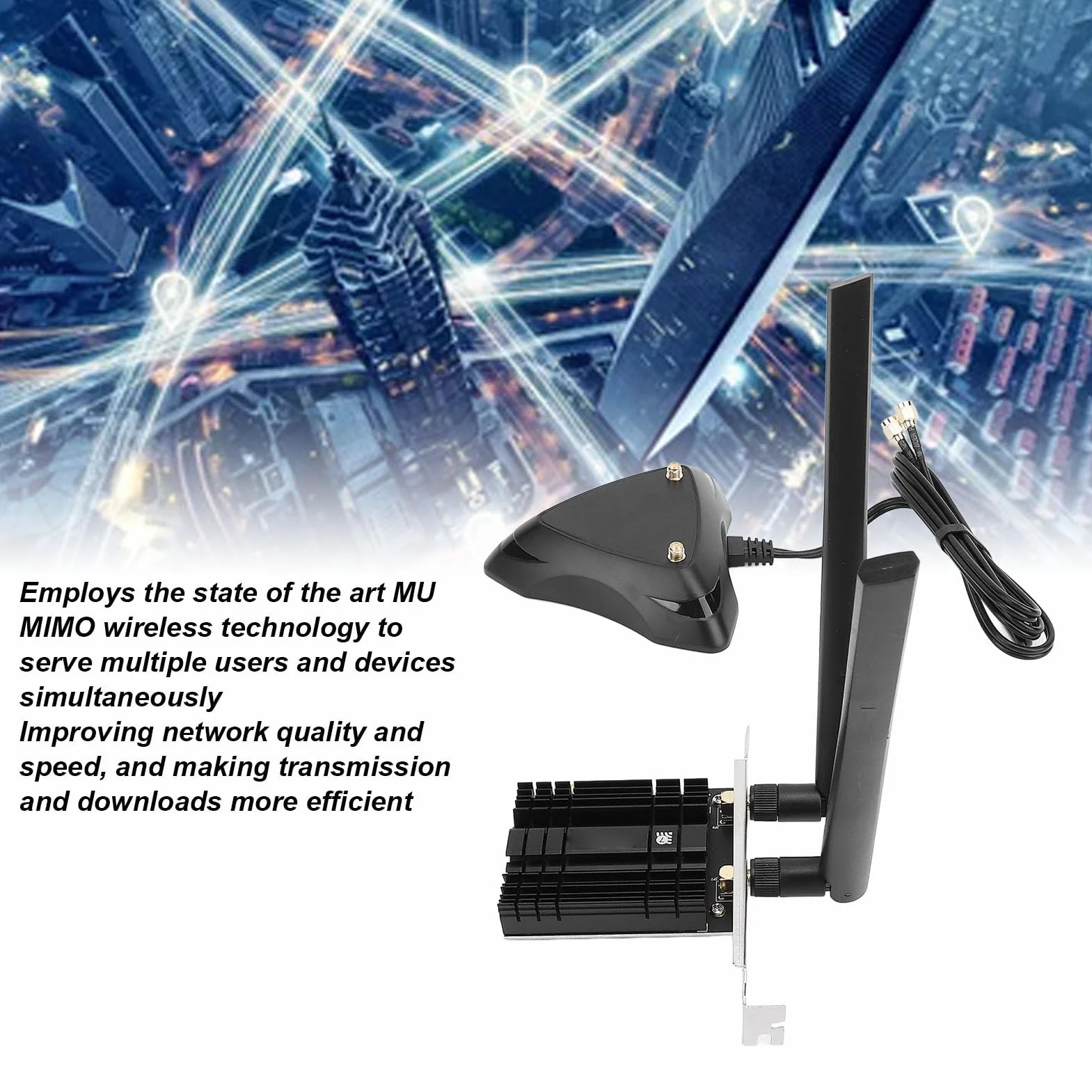 Karta BE200 WiFi 7, Karta Sieciowa WiFi 7, Karta Sieciowa PCIe 8774Mbps z Bluetooth 5.4, Trójzakresowa do 6GHz, 802.11ax, MU MIMO, Bezprzewodowa Karta Sieciowa 8774Mbps dla