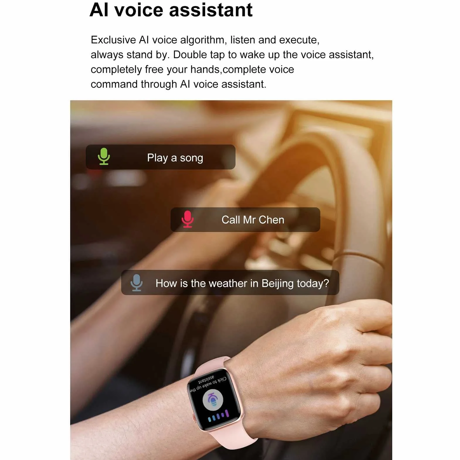 Inteligentny zegarek dla mężczyzn Kobiety Połączenie Bluetooth 1.8 '' Duży ekran Ekran dotykowy HD Inteligentny zegarek Inteligentny zegarek AI Voice Motion Track Record Wear