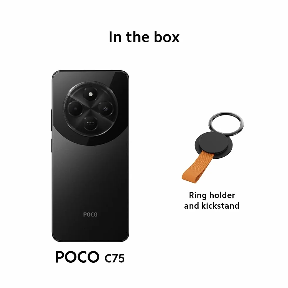 Xiaomi POCO C75 4G zielony smartfon 8 + 256 GB, 2,0 GHz, wciągający wyświetlacz 17.5 cm, masywna bateria 5160 mAh, przezroczysty podwójny aparat AI 50 MP, potężny ośmiordzeniowy procesor (wersja