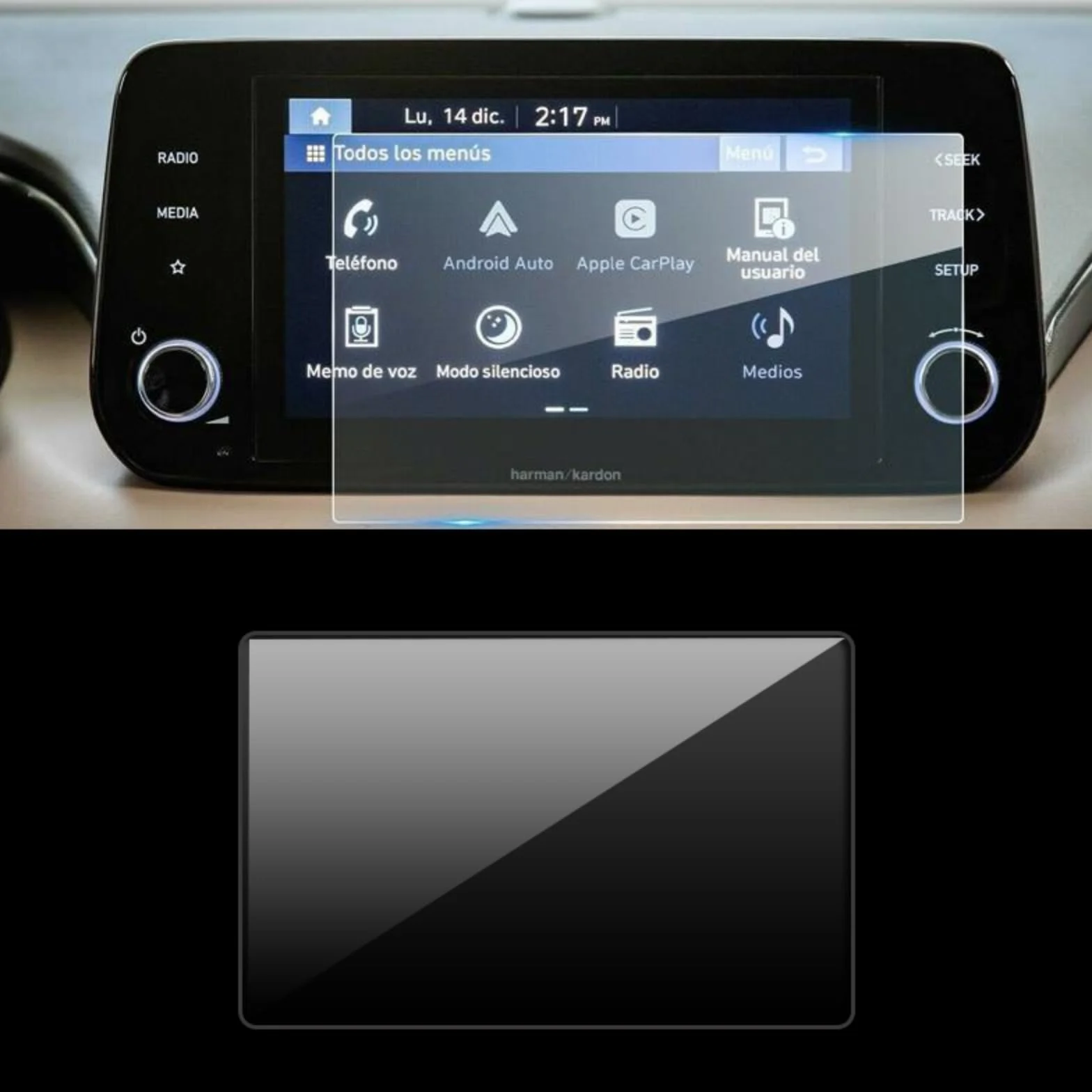 Osłona ekranu ze szkła hartowanego Samochodowy system informacyjno-rozrywkowy radio Konsola GPS Nawigacja (8 cali) Dla Hyundai, dla Santa Fe 2021-2022