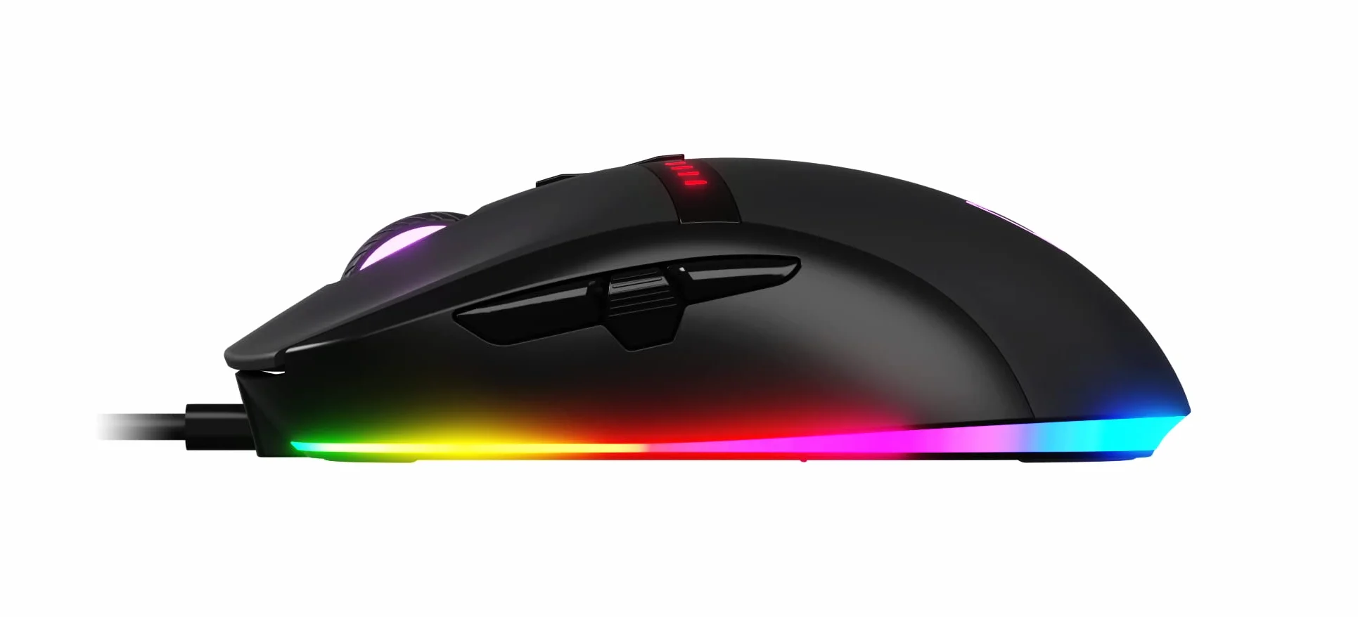 Oversteel - Invar Mysz do gier USB, 12400 DPI, 9 programowalnych przycisków, 10 trybów podświetlenia RGB, ultralekka, ergonomiczny czujnik optyczny, PC/Mac, czarna