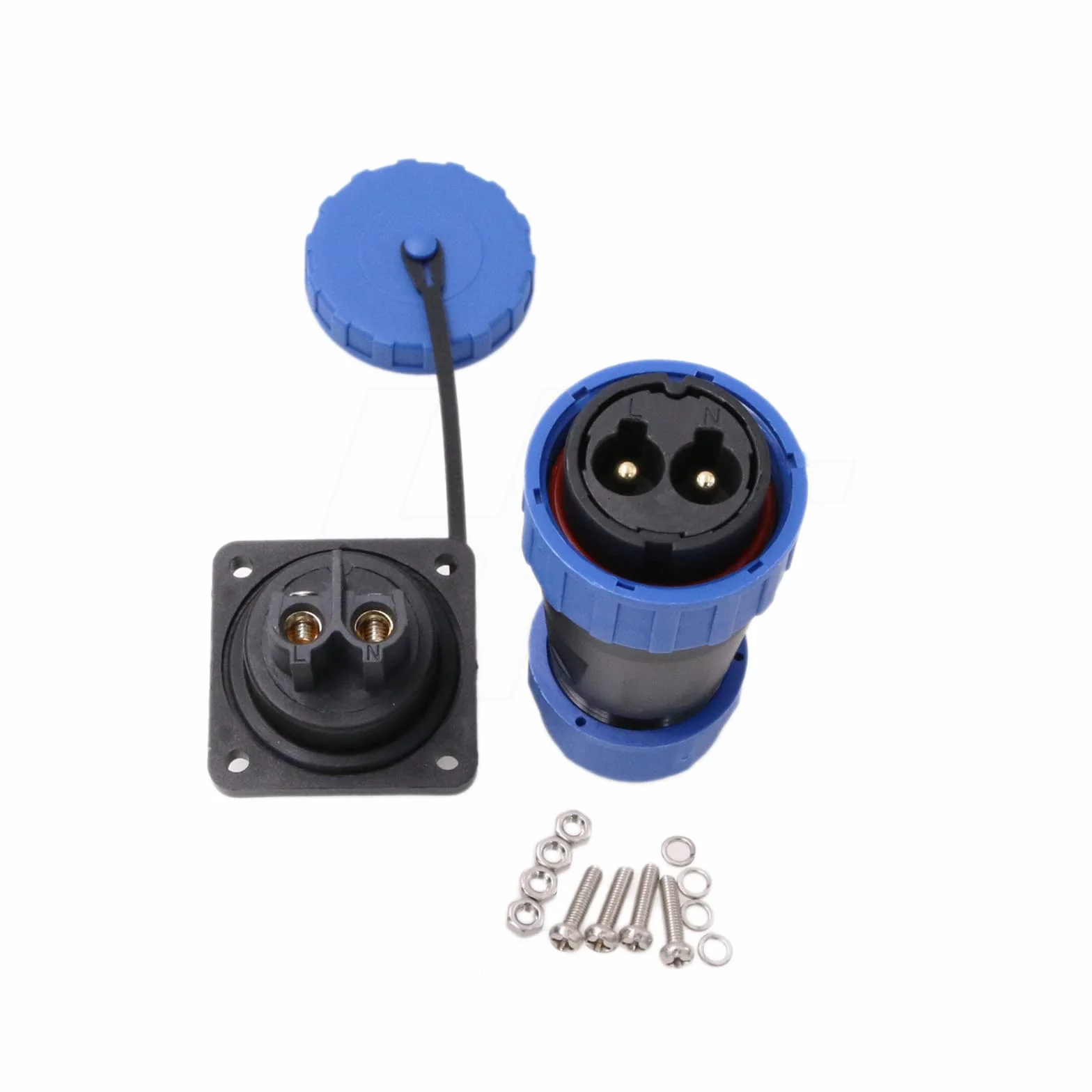 HangTon TY28 2 Pin 45A Lotnicze wodoodporne złącze zasilania męskie żeńskie gniazdo wtyczki wtyczki śrubowej bez lutowania szybkie odłączanie do zewnętrznego urządzenia ciężarówki słonecznej