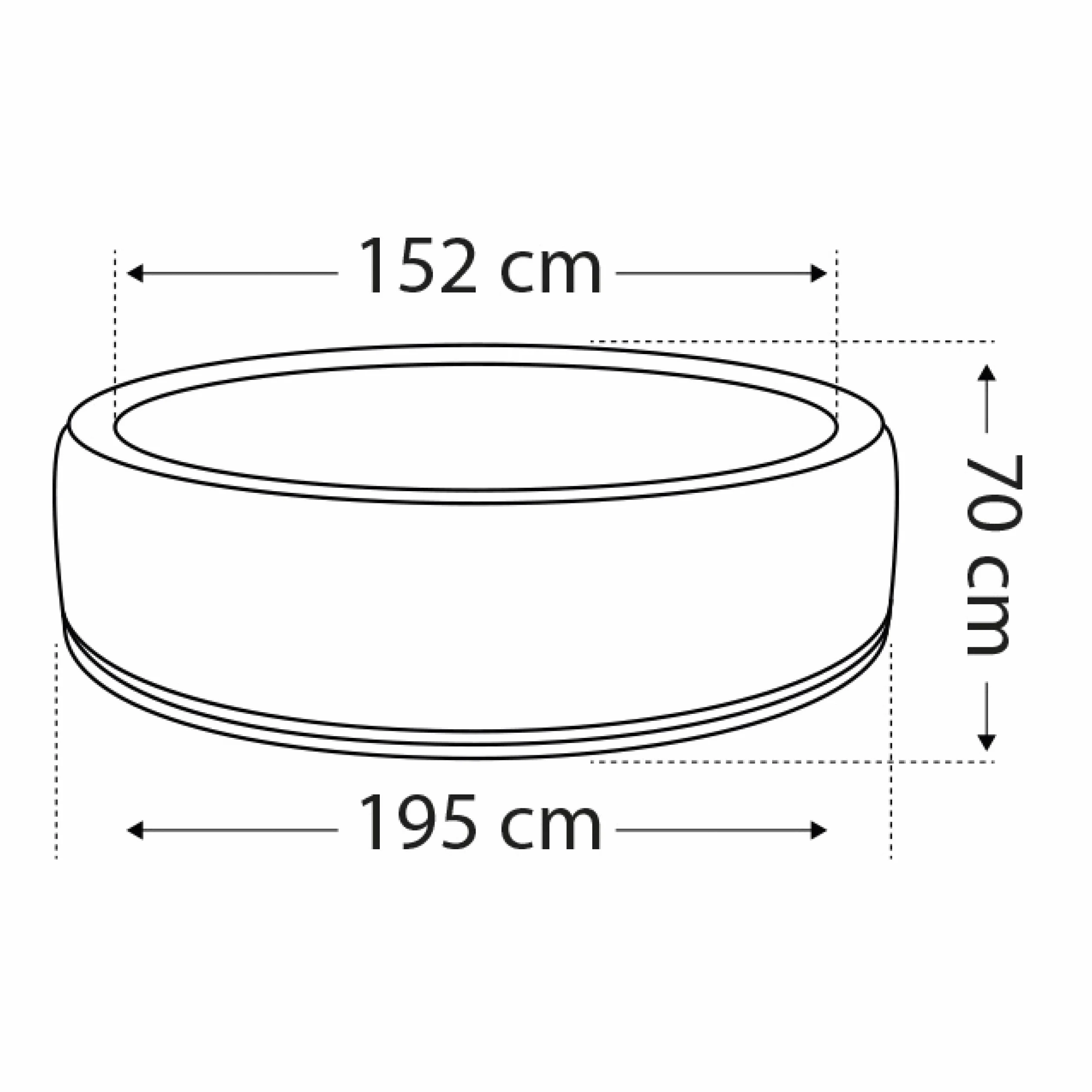 NETSPA - Spa Nadmuchiwana Circular SP-BOA155B XL Rodzinny -5-6 osób - 195X70Cm - Osłona z efektem Croco - Struktura pianki 8 cm - Pojemność 800 L