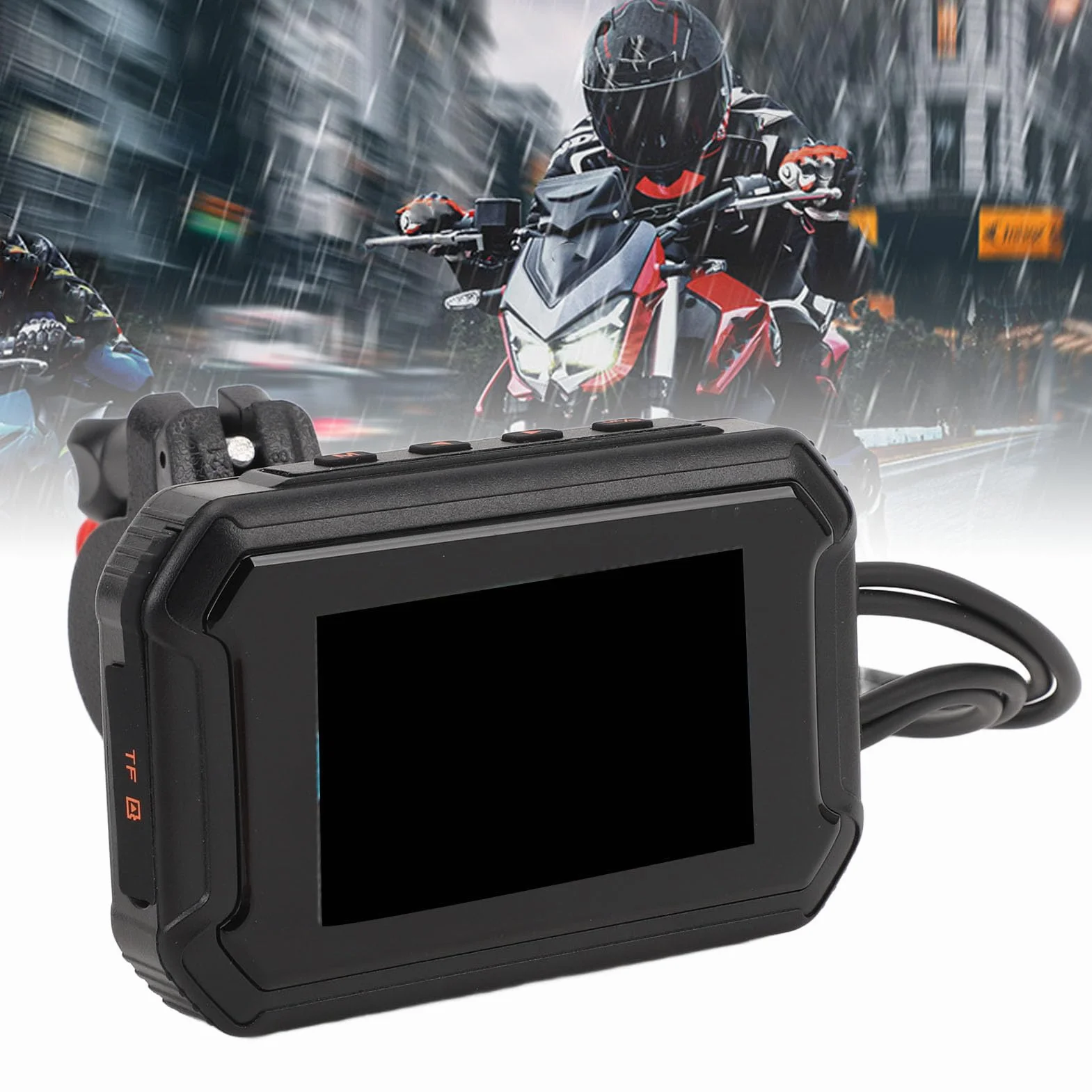 Podwójna Kamera Samochodowa Motocykla, Podwójna Kamera Samochodowa 1080P Szerokokątny Podwójny Rejestrator Jazdy w Nocy dla Skuterów śnieżnych ATV UTV