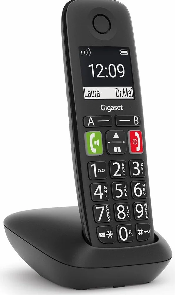 Gigaset E290 big buttoncordless phone - black int.