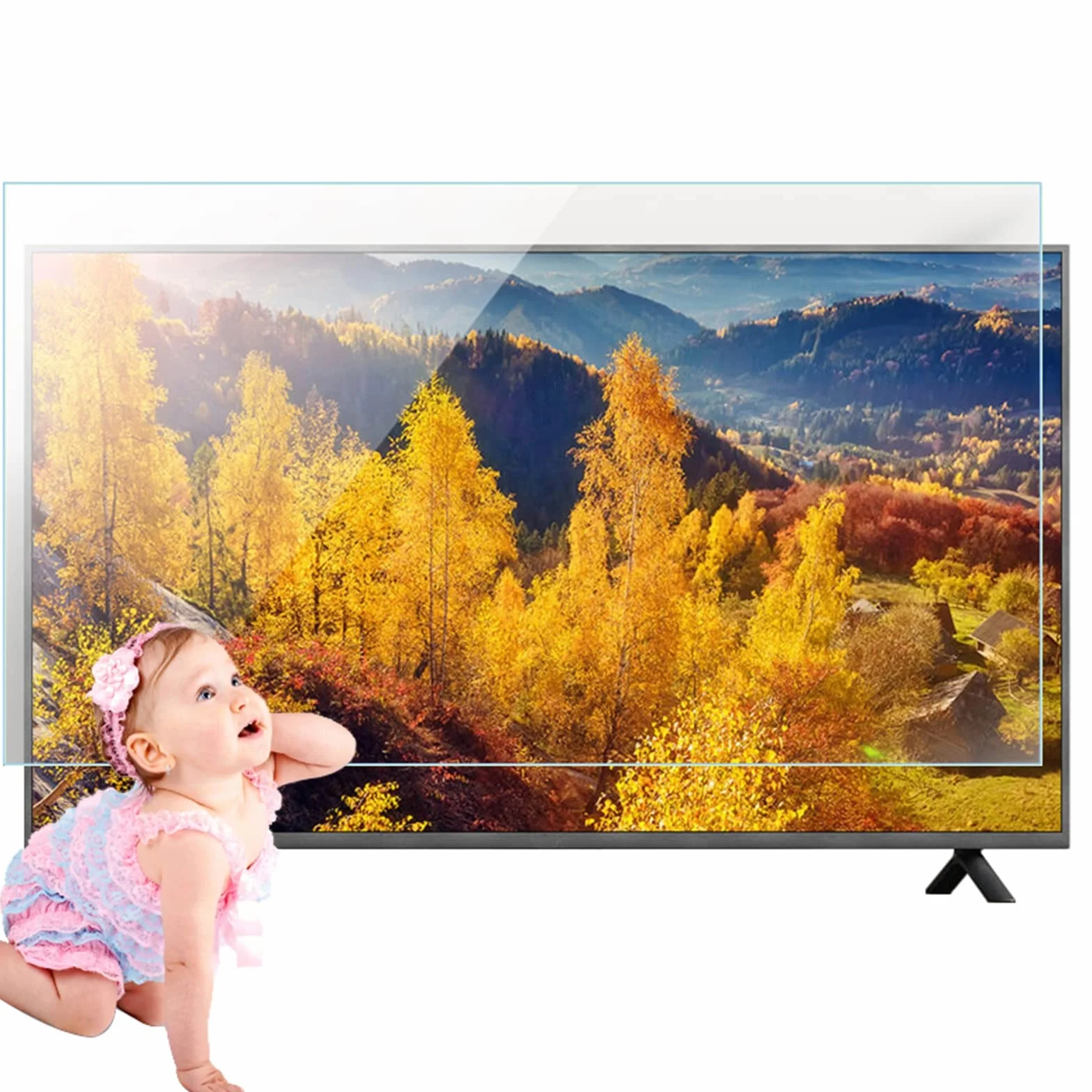 AIZYR Matowa folia ochronna na ekran TV 32-75 cali do ochrony przed niebieskim światłem i przeciwodblaskową do 90%, folia ochronna na oczy do LCD, LED, 4K OLED i QLED HDTV, 43 w 942 x 529 mm