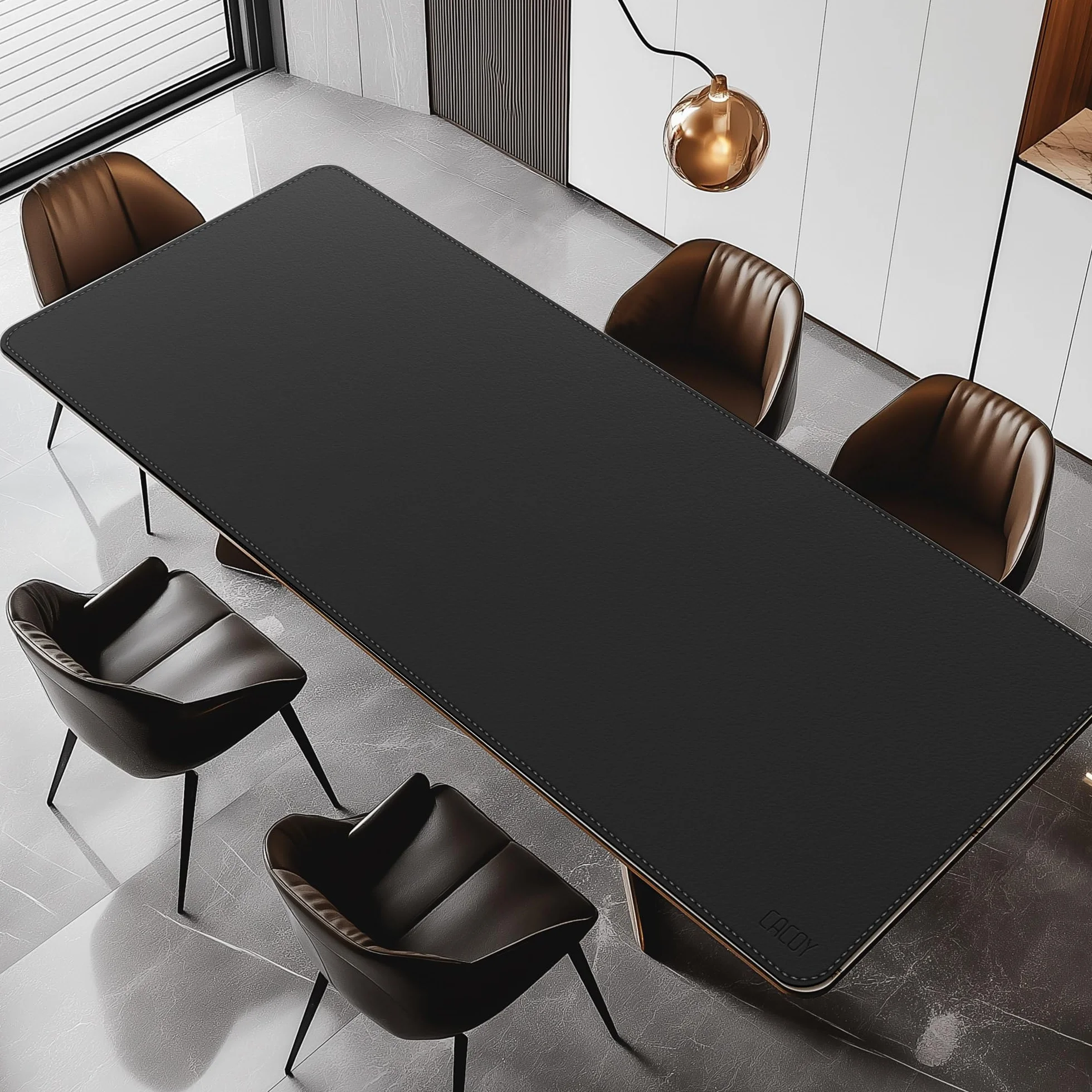 Cacoy 1800 x 800 mm Ogromna podkładka na biurko ze skóry PU, wielofunkcyjna mata na biurko klawiaturę i mysz, wodoodporny podkładka na biurko, czarna