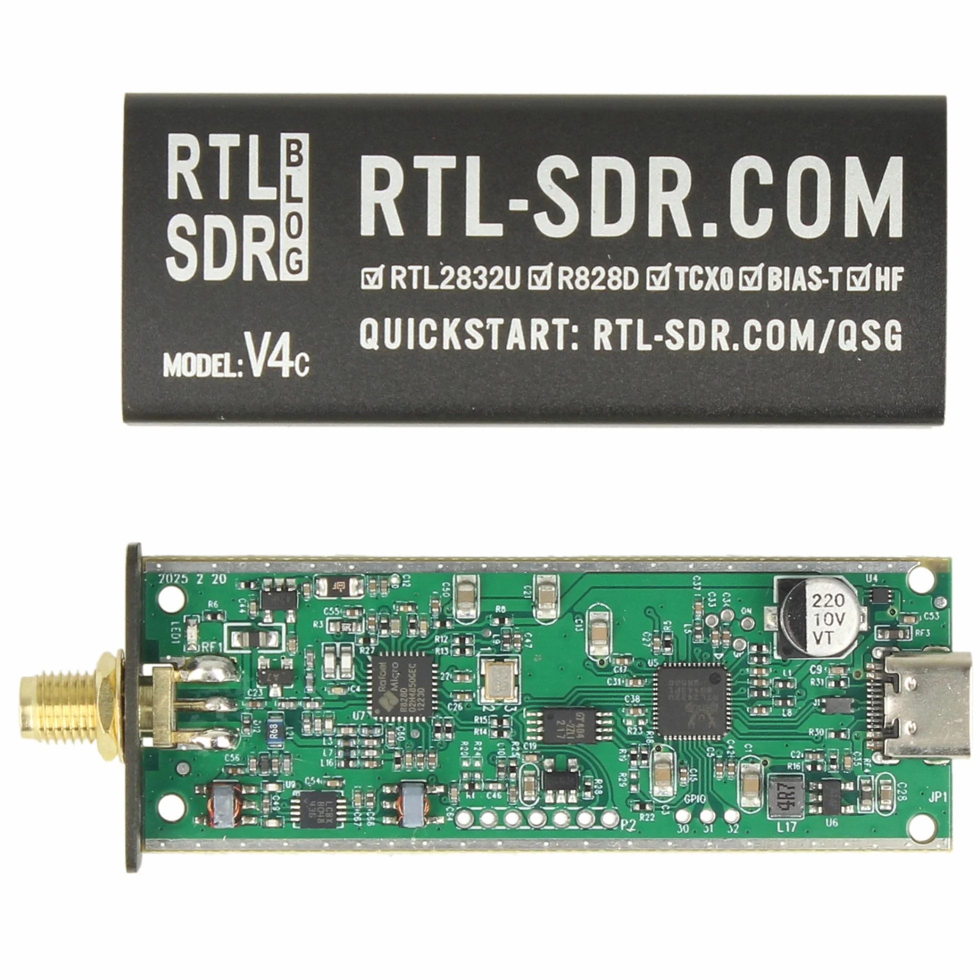 sdr Impulsfoto RTL-SDR Blog V4 USB-C R828D HF Bias Tee SMA Odbiornik z antenami
