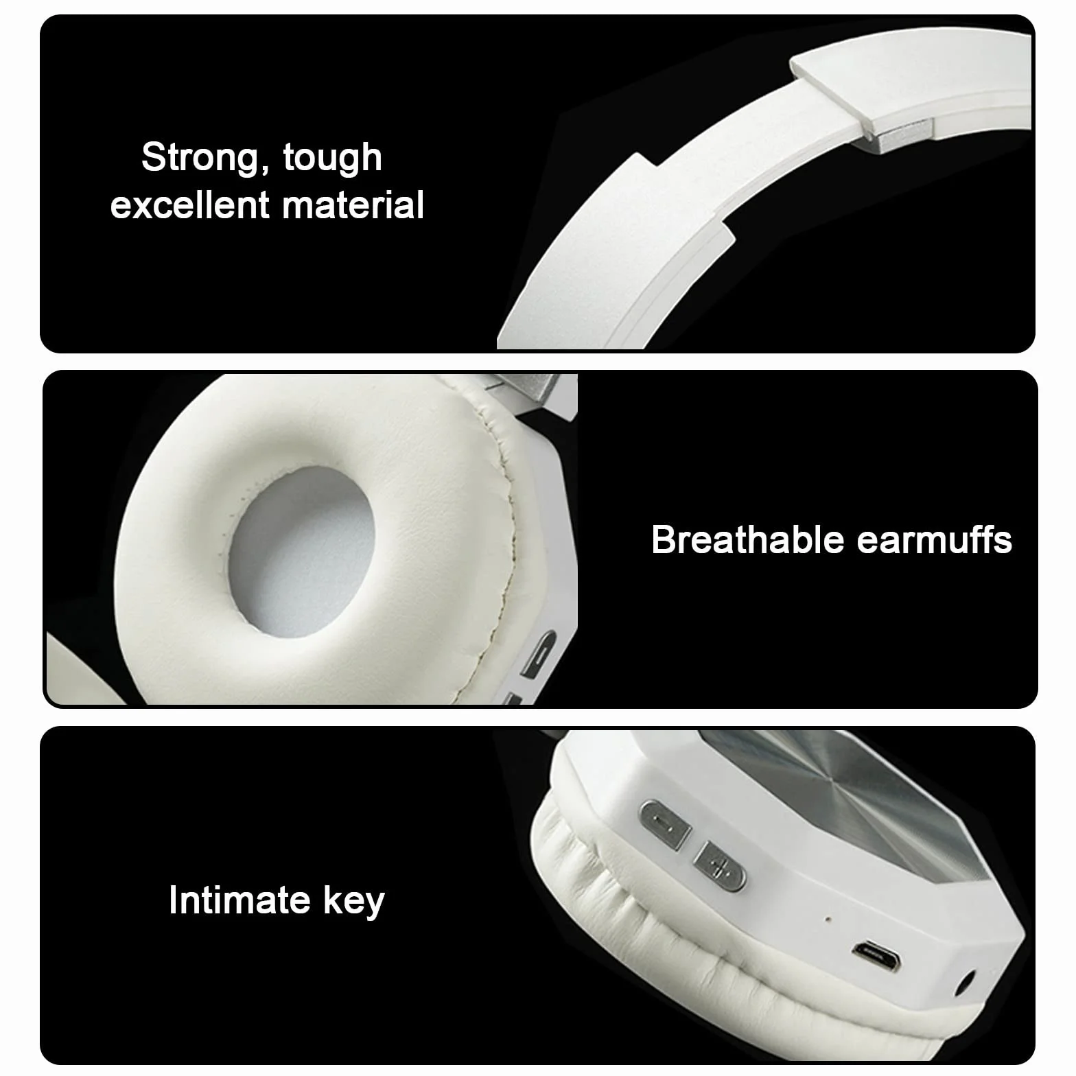 Słuchawki stereofoniczne nauszne, bezprzewodowe zestawy słuchawkowe Bluetooth, składane zestawy słuchawkowe bezprzewodowe i przewodowe z miękkimi nausznikami z białkami pamięci, do telefonów komórkowy