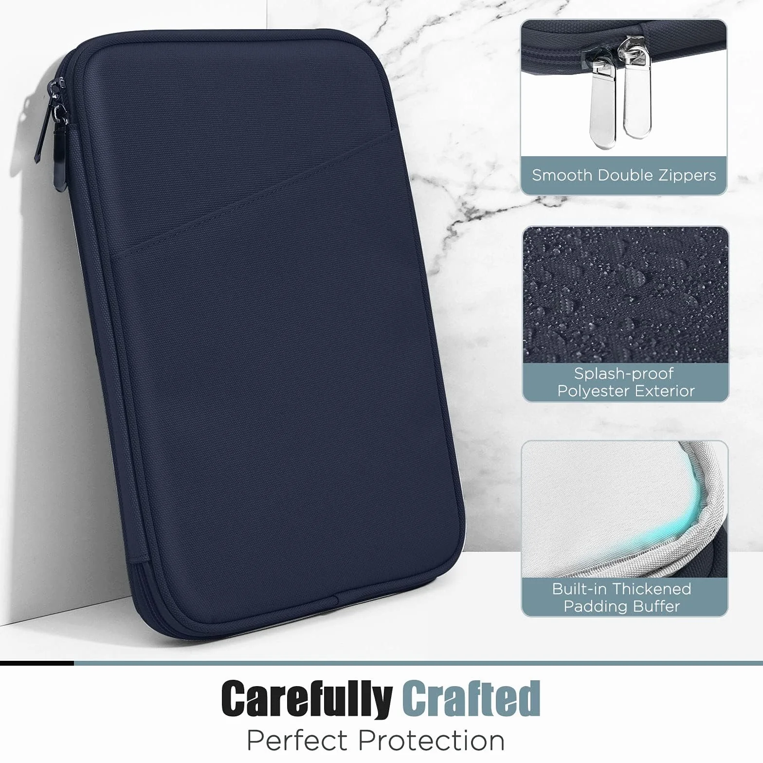 TiMOVO 8-9 Inch Tablet Sleeve Case for All-New iPad Mini 7 (A17 Pro, 2024), iPad Mini 6 (8.3-Inch, 2021), iPad Mini 5/4/3/2/1, Portable Protective Pouch Bag for iPad Mini, Indigo