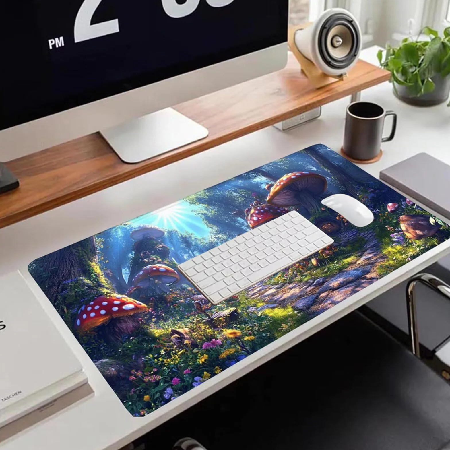 Gamingowa podkładka pod mysz 1200 x 600 x 3 mm, XXL, wodoszczelna, odporna na ścieranie, z przyszytymi krawędziami, niebieska, podkładka na biurko, poprawia prędkość i precyzję, do komputera, laptopa