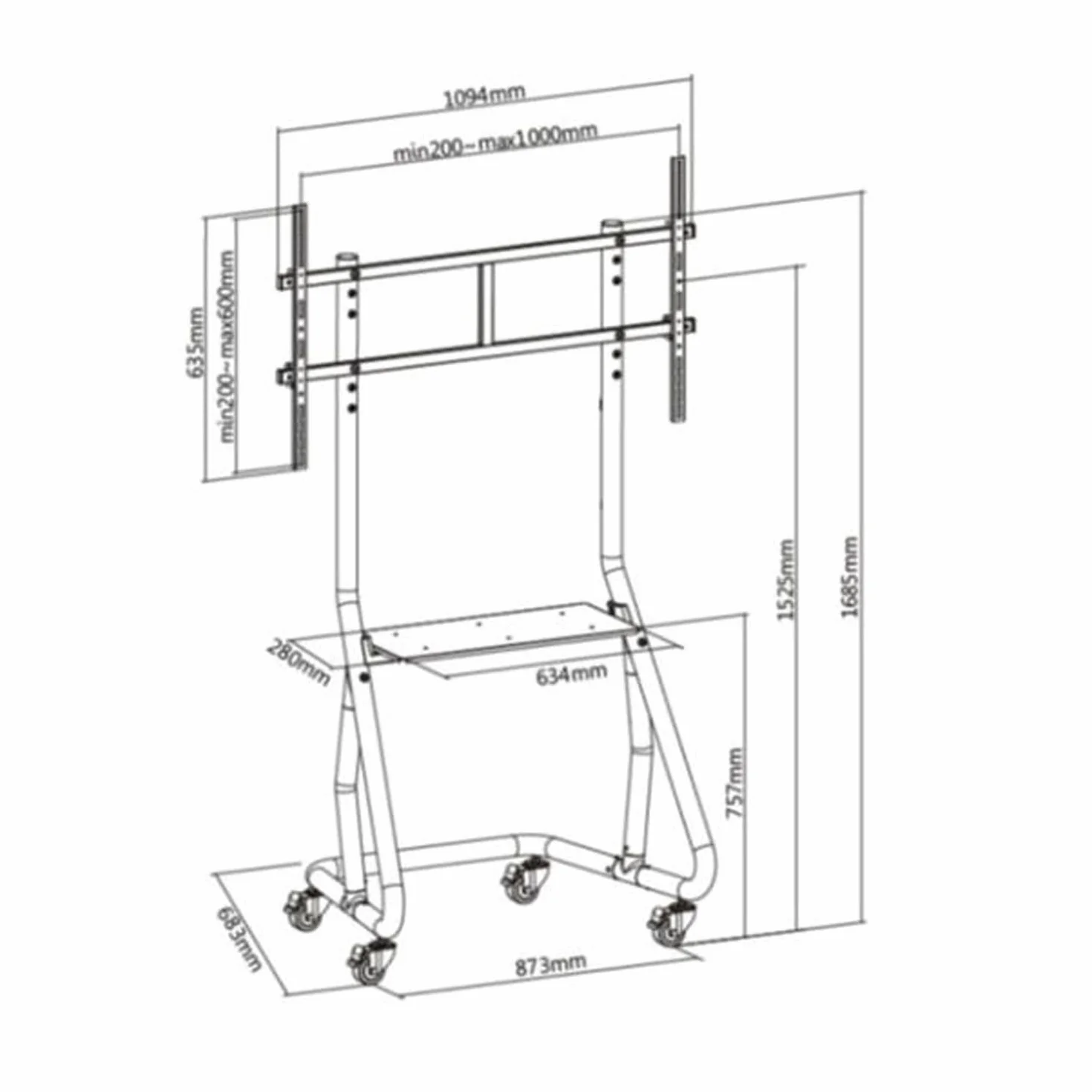 Conceptronic Akcesoria do komputerów PC i notebooków Marka Model 60-105 Heavy-Duty TV Cart