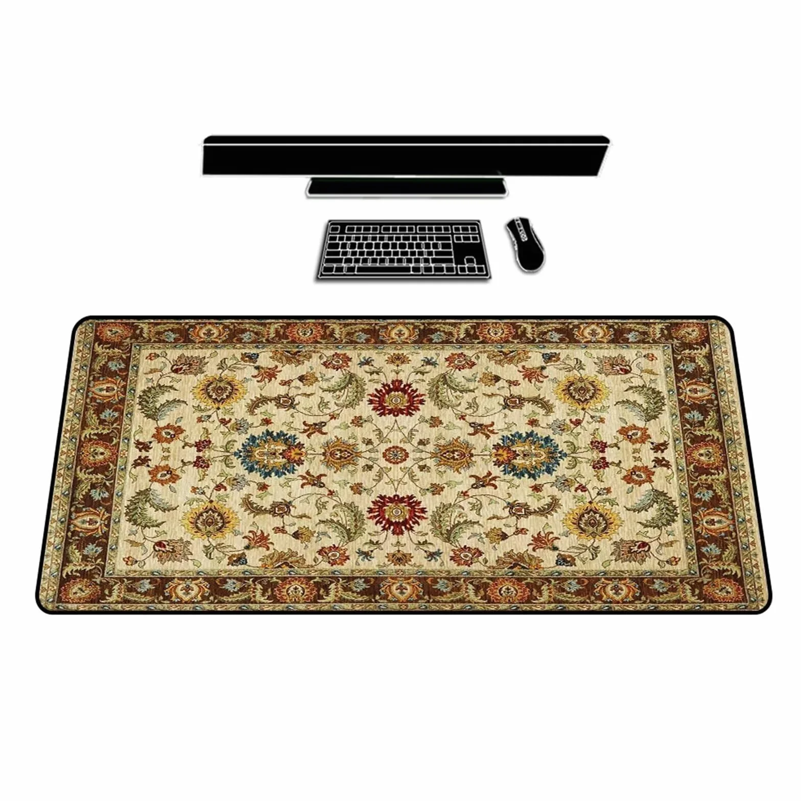 Podkładka pod mysz do gier, 1000 x 500 x 3 mm, duża podkładka pod mysz retro, abstrakcyjny kwiat, XXL, antypoślizgowa gumowa podkładka pod mysz, podkładka na biurko, do laptopa, do gier,