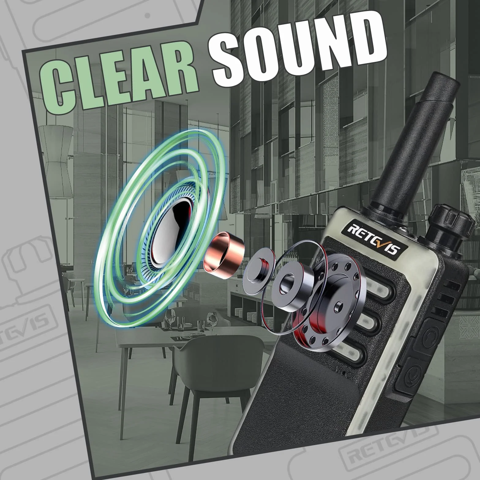 Retevis RB666 Walkie Talkie Small Professional, PMR446 Wireless Clone Krótkofalówka Szybka ładowarka do ładowania, VOX Portable Walkie Talkie ze Słuchawkami do Szkoły, Hotelu (10 Szt., Czarny)
