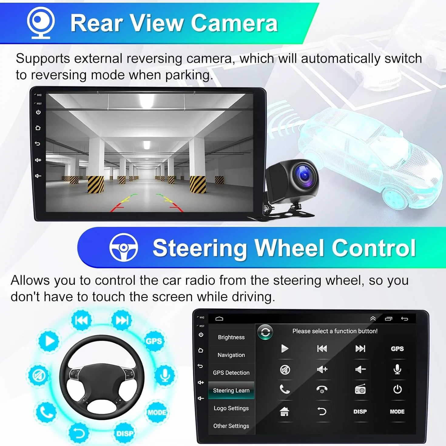 Radio samochodowe z systemem Android 14, 2 DIN, do VW CADDY 2003-2018, 2019, 2020, z bezprzewodowym Carplay, Android, podwójne radio DIN, 7 cali, ekran dotykowy z nawigacją GPS, WiFi, Bluetooth, RDS