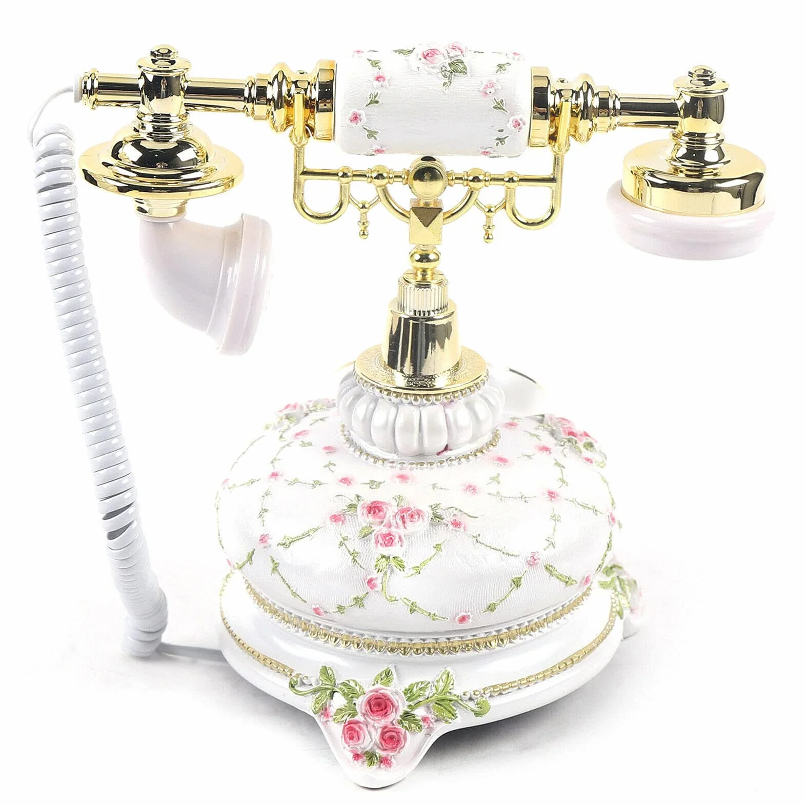 Telefon w stylu vintage, staromodny telefon stacjonarny, stały cyfrowy antyczny telefon stacjonarny do domu, kawiarni, biura, hoteli (A)