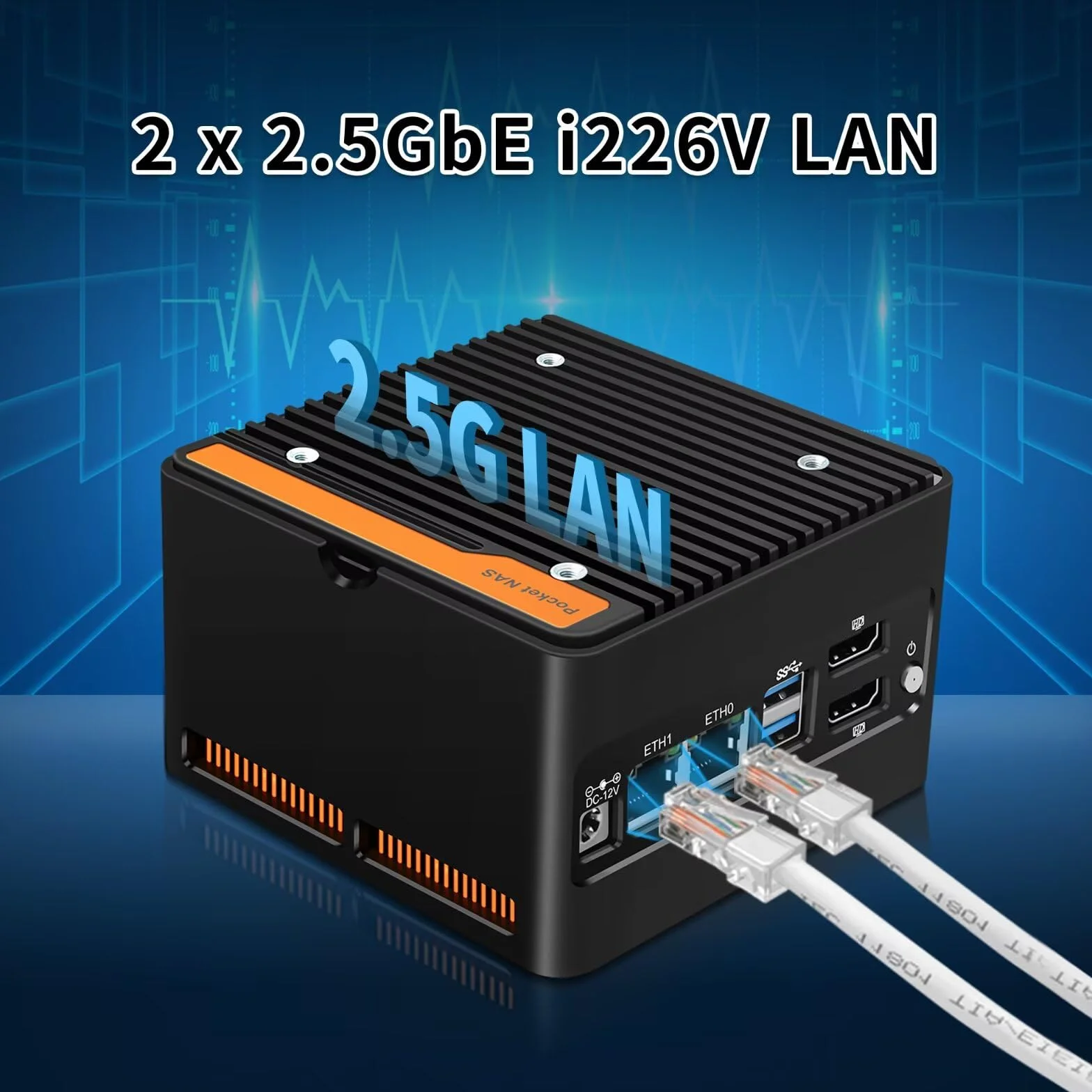 SJRC 4 Bay NAS Mini PC N200, 4 x NVMe Micro NAS Server do komputera stacjonarnego, 2 x i226-V 2,5 GbE LAN Network Attached Storage with USB 3.2, obsługa WiFi7/BT5.4, bez barebone RAM/SSD/OS