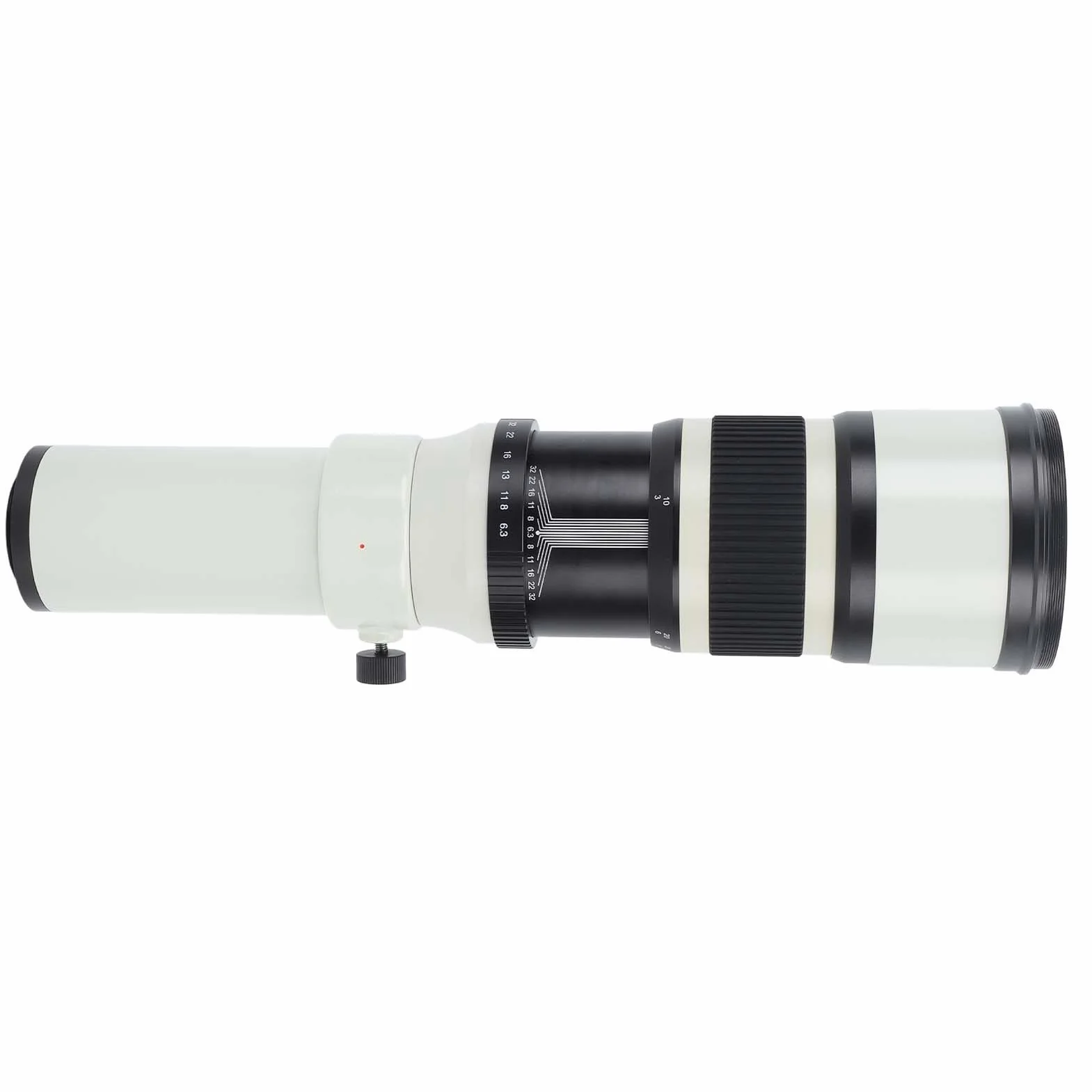 Teleobiektyw Prime Szkło Optyczne F6.3-F32 Aperture Obiektywy Stałoogniskowe Achromatyczny Refraktoskop z Adapterem T2 NEX do Pełnoklatkowego Aparatu Bezlusterkowego (WHITE)