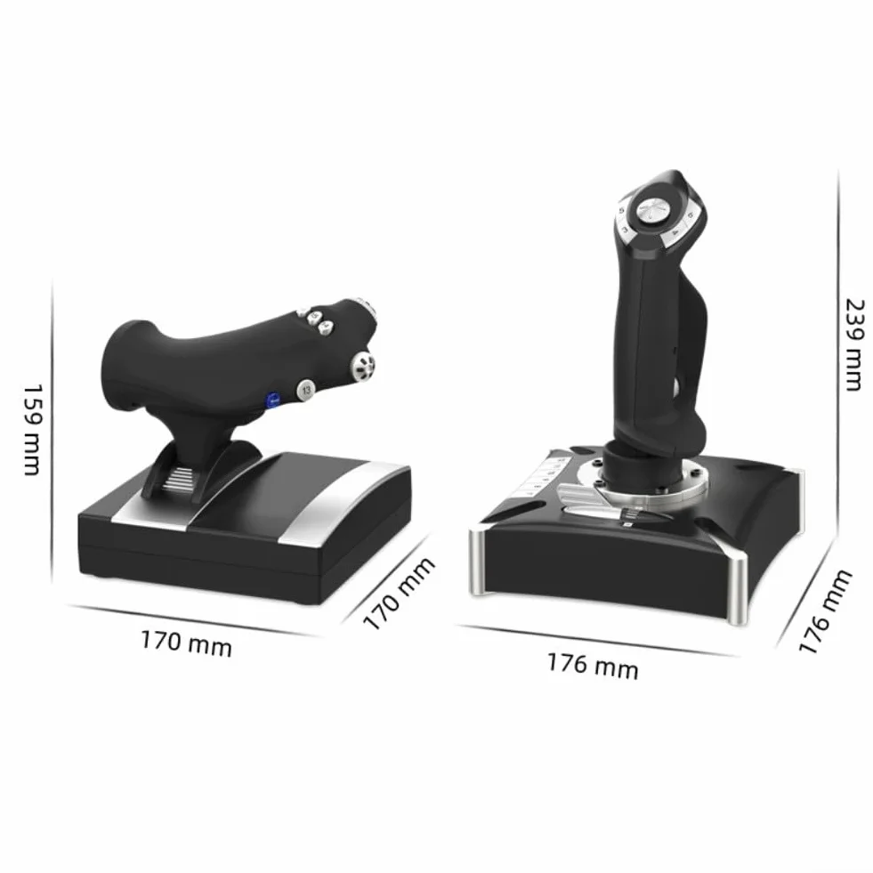 Symulowany kontroler lotu o ergonomicznej konstrukcji i konstrukcji ABS do PC na PS4 i Xbox z responsywnymi przyciskami i kompaktowym rozmiarem 36 x 19 x 25 cm