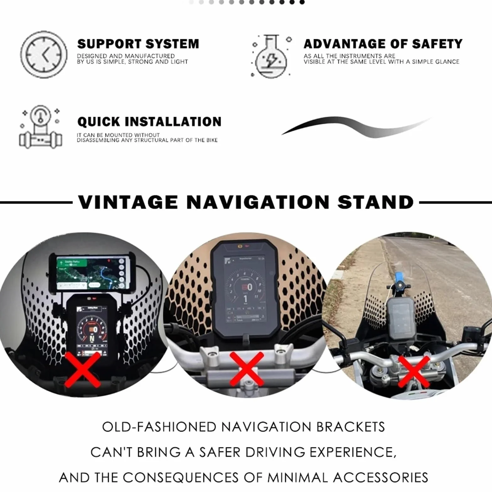 Uchwyt do nawigacji GPS Uchwyt antywstrząsowy do telefonu komórkowego, pasujący do Ducati Desert X, akcesoriów GPS, stabilizatora GPS do motocykla i nawigacji