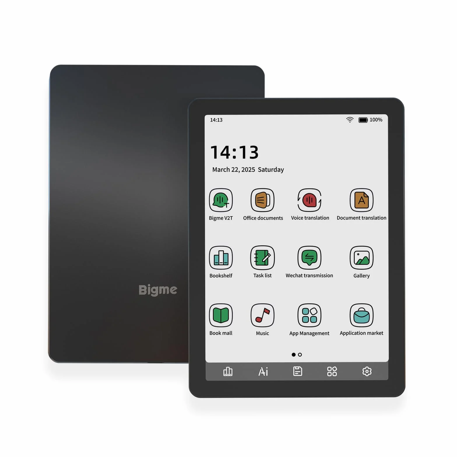 Bigme Kolorowy czytnik e-booków B6 z 4 GB + 64 GB, 6-calowy czytnik e-booków, czytnik e-booków z systemem Android, cyfrowy e-tablet z procesorem Octa-Core, Android 14, regulowane oświetlenie przednie