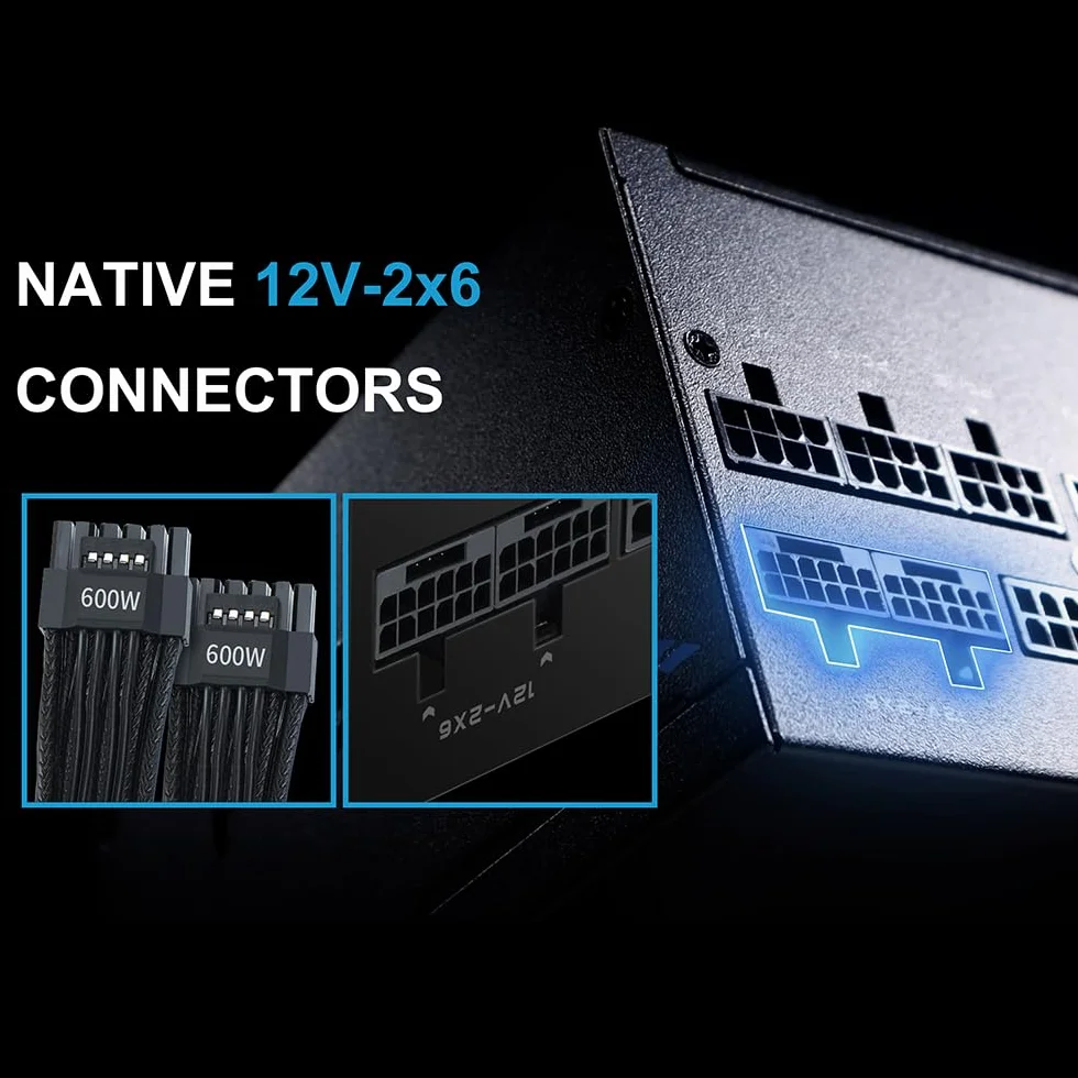 Zasilacz SAMA P1200 1200W Platinum, ATX 3.1, w pełni modularny, czarny | PCIe 5.1, certyfikat 80 Plus Platinum i Cybenetics, japońskie kondensatory, ultra-cichy wentylator 140 mm FDB