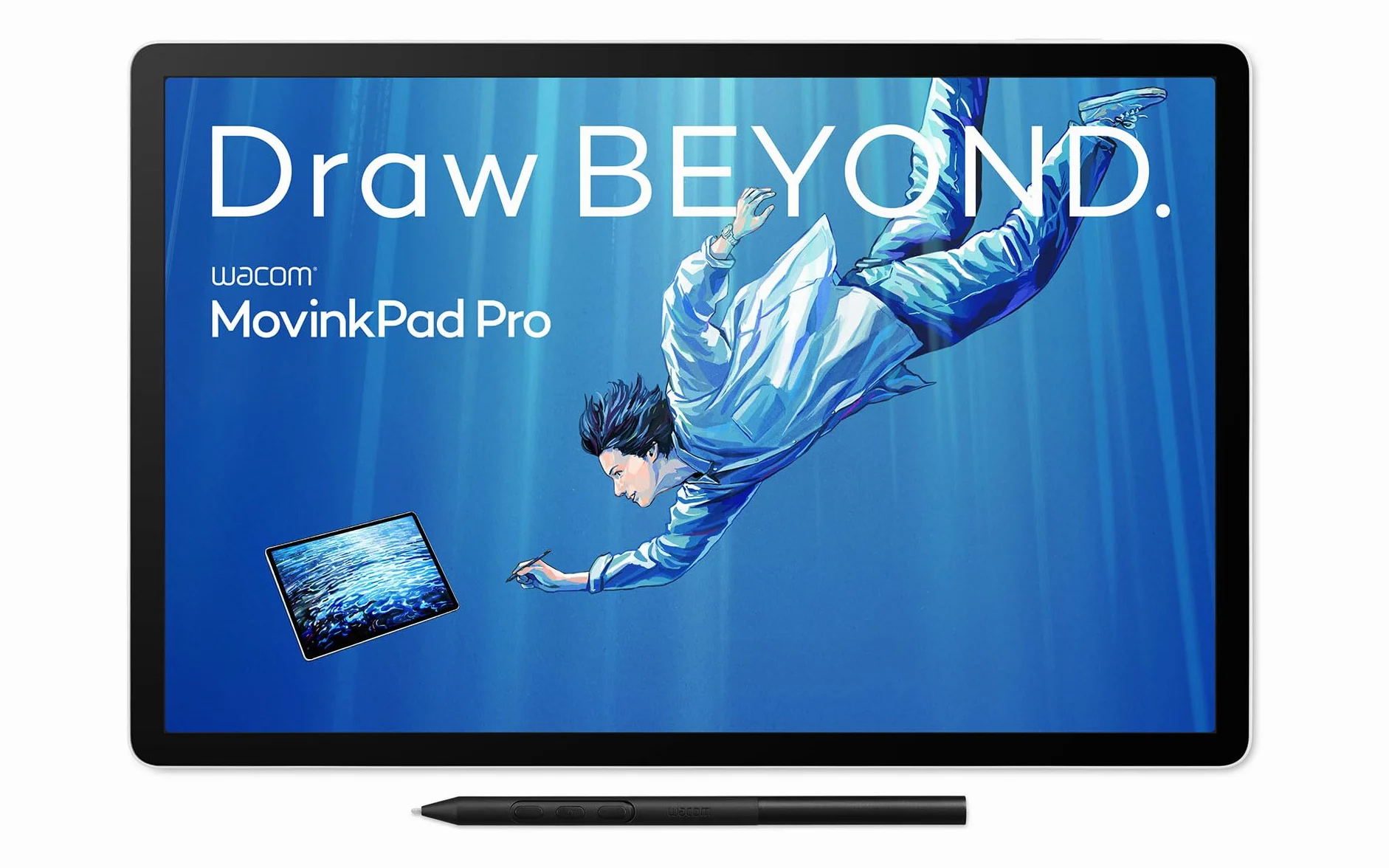 Wacom MovinkPad Pro 14 Tablet do rysowania – odczucie długopisu na papierze z ekranem OLED dla prawdziwej czerni, wyjątkowy kontrast, szybka reakcja, szkło teksturowane premium, bardzo precyzyjny