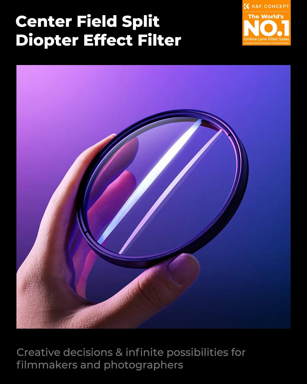 K&F CONCEPT 77 mm filtr dioptryczny miękki księżyc pryzmat specjalny efekt wodoodporny odporny na zarysowania lekki HD do obiektywu