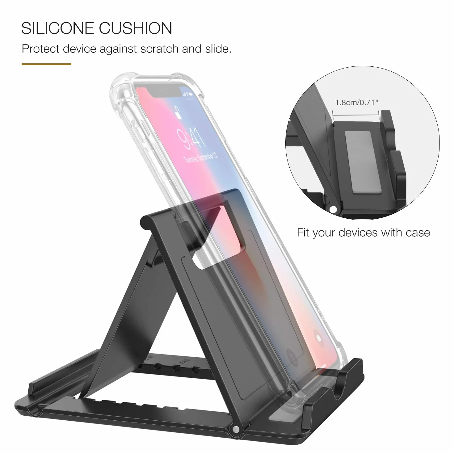 MoKo 6-12.9 Inch Tablet/Phone Holder, Universal Adjustable Stand for iPad 10.2 10th/2022, iPad Pro 11/12.9 2022, iPhone 14/14 Pro/14 Pro Max/13/12/11, iPhone SE, iPad Mini 6/5, Air 5/4/3