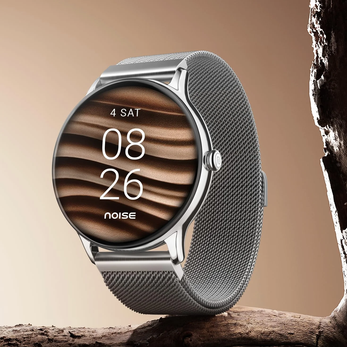 Noise Twist Go Smartwatch z okrągłą tarczą z połączeniami BT, wyświetlacz 3.5 cm, metalowa konstrukcja, 100+ tarcz zegarka, IP68, monitor aktywności, oksymetr (SpO2), śledzenie snu, 100+ trybów