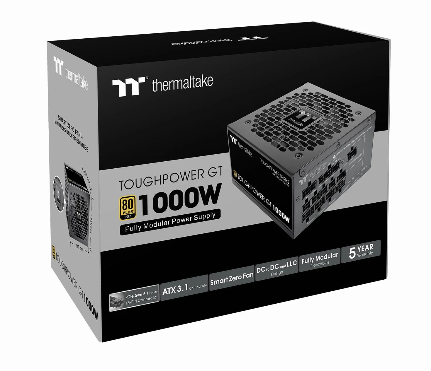 Thermaltake Toughpower GT 1000W | ATX 3.1 | PCIe 5.1 | 80+ GOLD | Modular