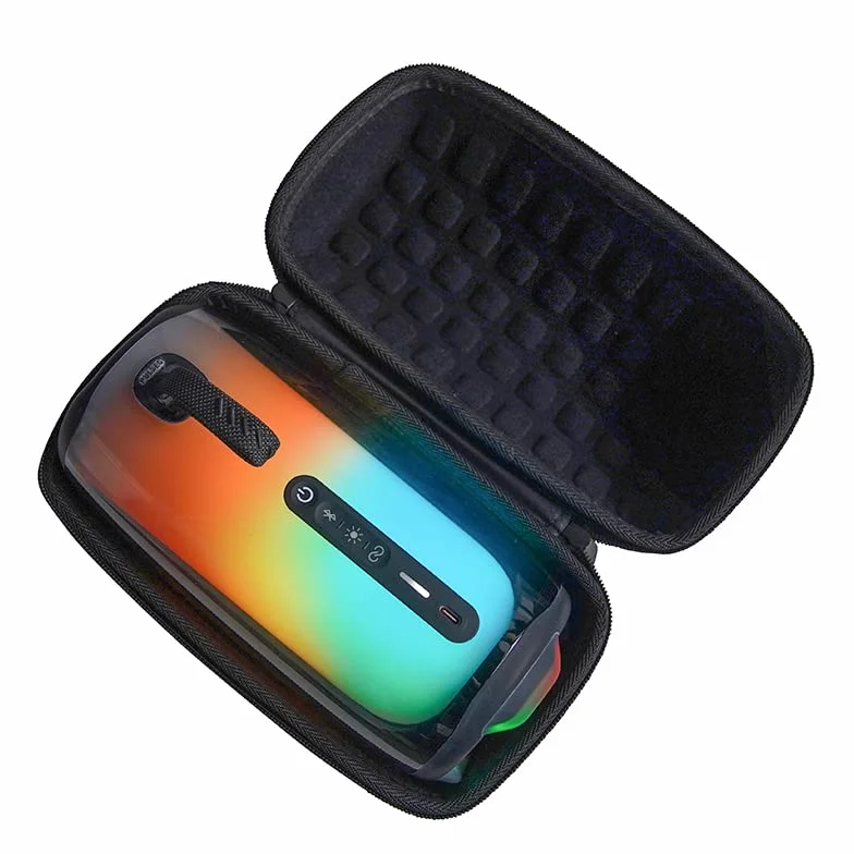 Etui do JBL Pulse 5, twarde etui podróżne na głośnik Bluetooth, odporna na wstrząsy torba EVA z paskiem na ramię (czarna podszewka)