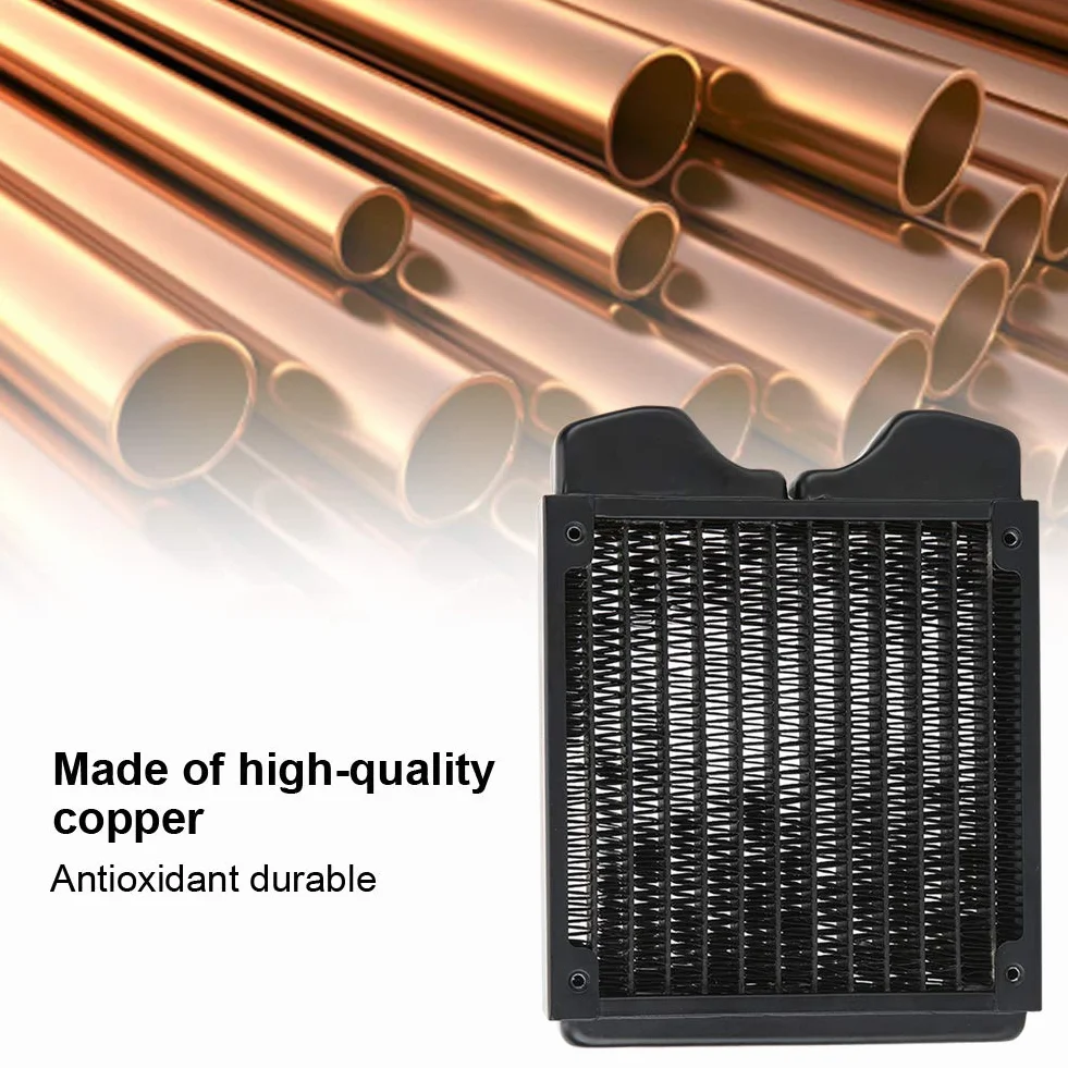 Cocoarm Gwintowana Miedziana Chłodnica Wodna Radiator 12 Rur G1 4-portowy Malowany Proszkowo 120 Mm 240 Mm 360 do Komputera PC Beauty Instrument Drukarka 3D Chłodzenie LED (120mm)