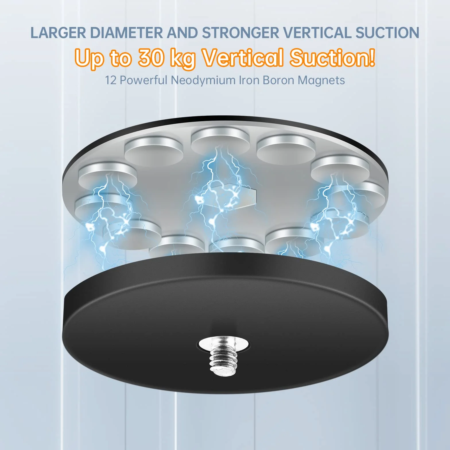 UTEBIT Uchwyt magnetyczny, narzędzie z głowicą kulową obracaną o 360°, super magnetyczna podstawa magnetyczna 88 mm z uchwytem na smartfon, uchwyt magnetyczny kompatybilny z kamerą GoPro, kamerą