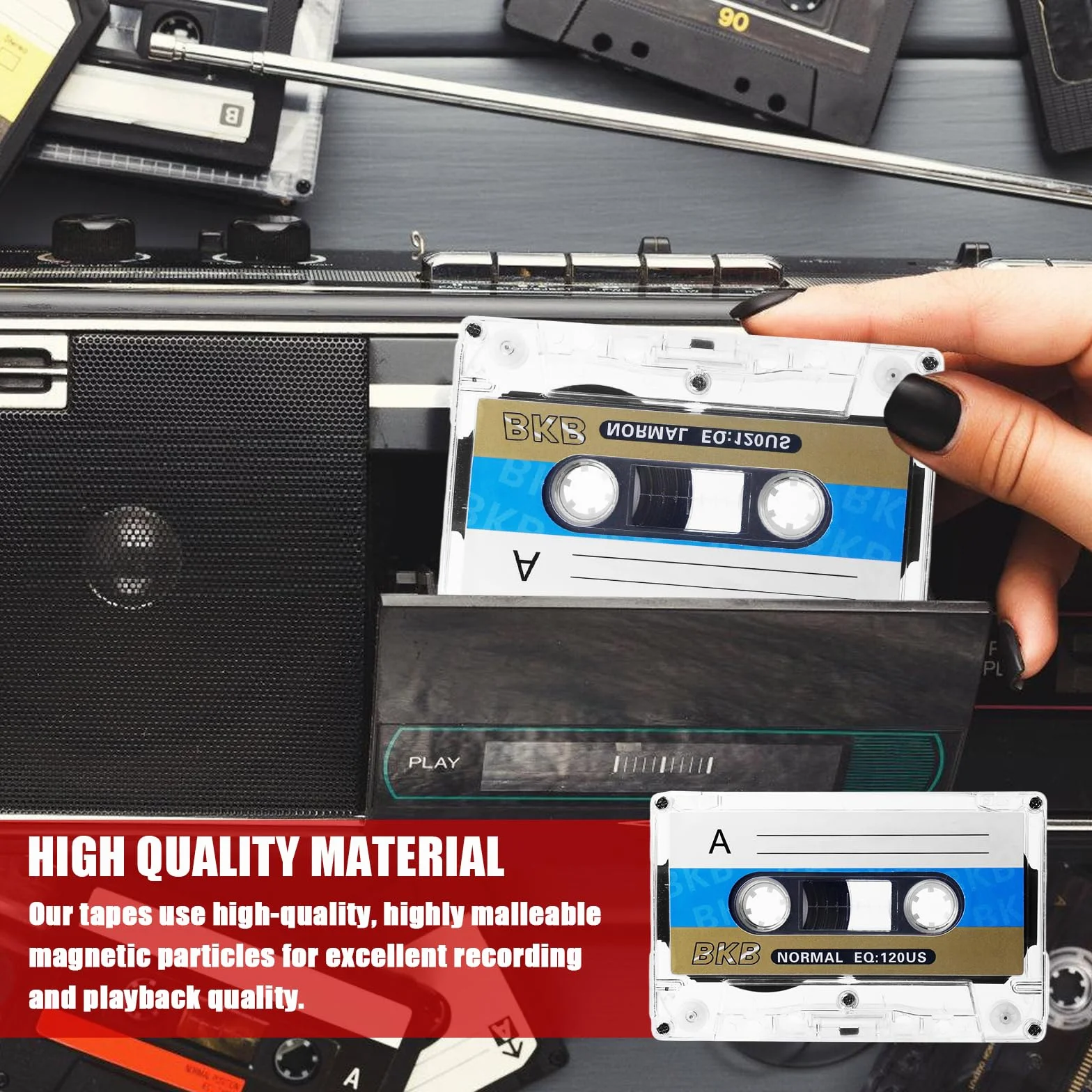 10 sztuk pustych kaset audio, o niskim poziomie szumów, 60 min audio kaseta Empty, kasety muzyczne, puste kasety audio do wykładów, seminariów, nagrań